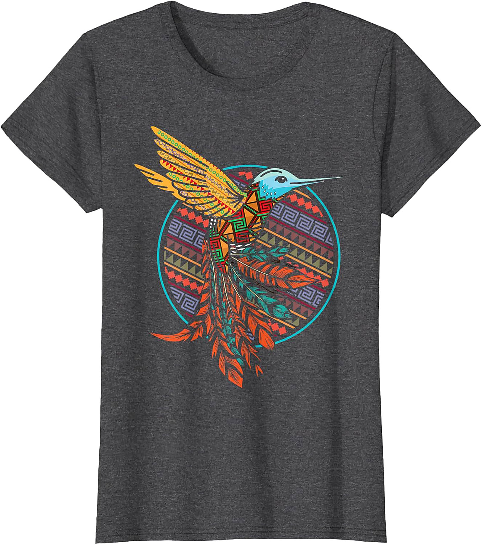 Aztec Hummingbird Graphic Tee Vibrant Tribal Unisex Shirt