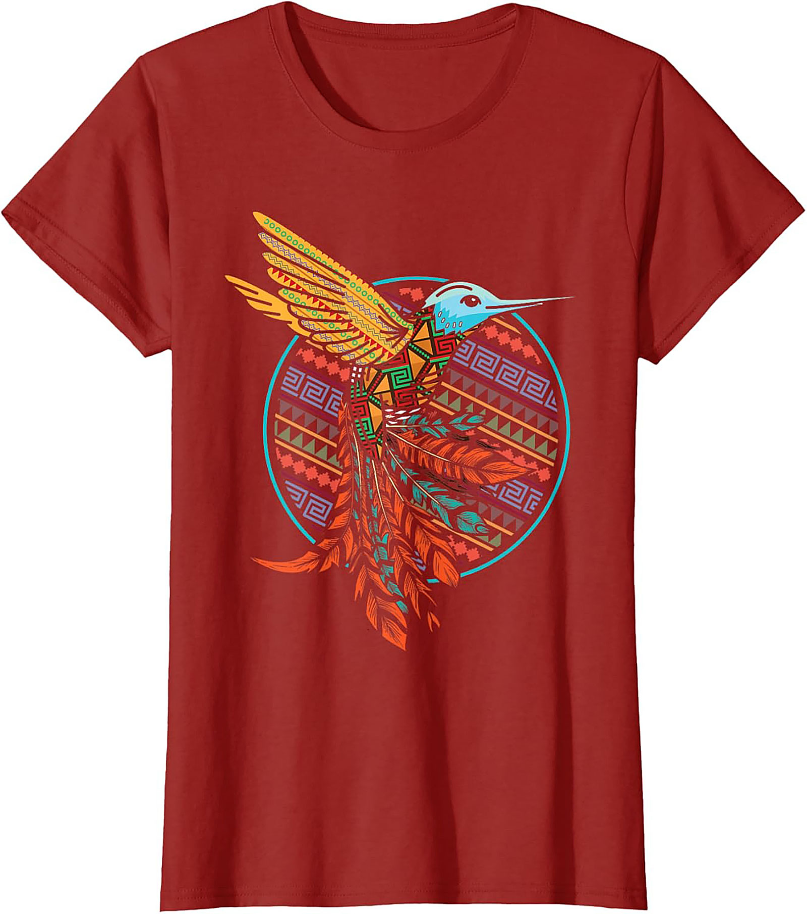Aztec Hummingbird Graphic Tee Vibrant Tribal Unisex Shirt