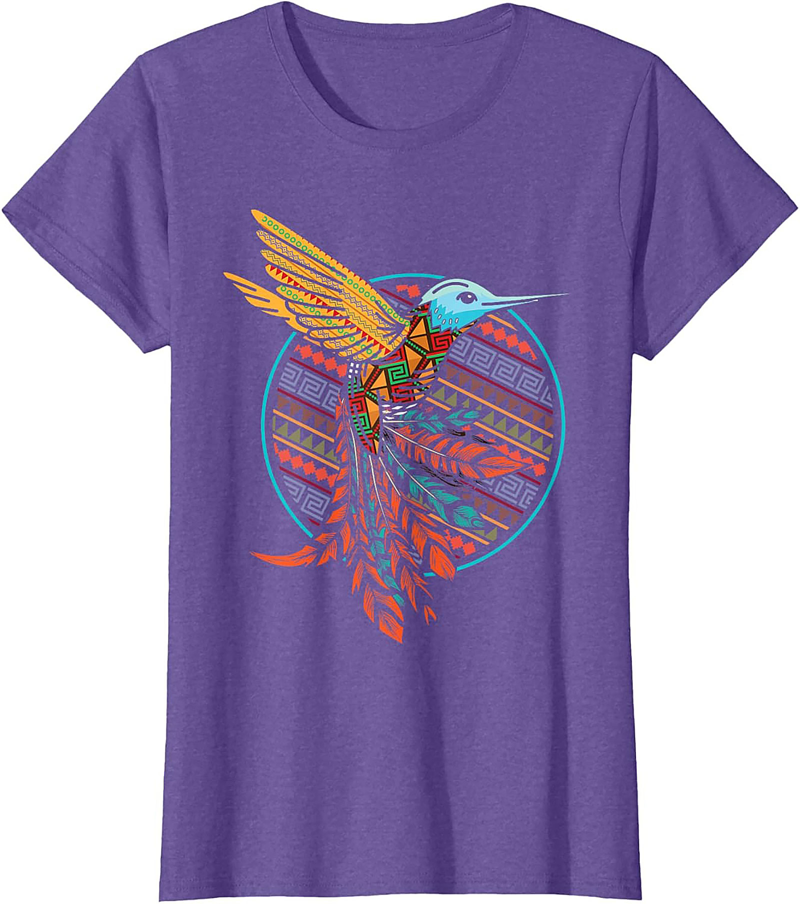 Aztec Hummingbird Graphic Tee Vibrant Tribal Unisex Shirt