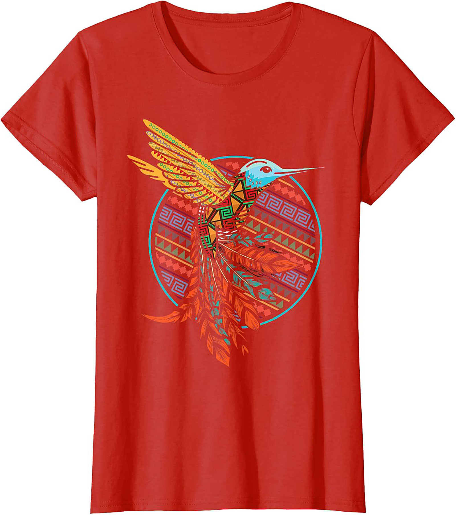 Aztec Hummingbird Graphic Tee Vibrant Tribal Unisex Shirt
