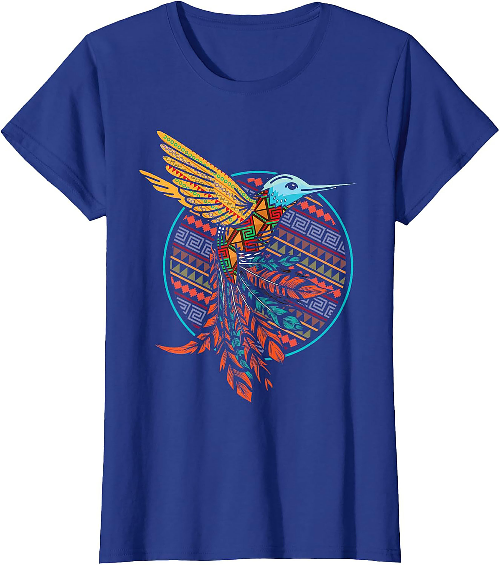 Aztec Hummingbird Graphic Tee Vibrant Tribal Unisex Shirt