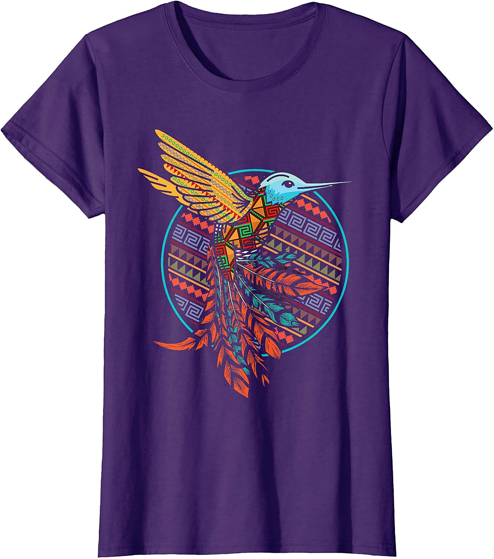 Aztec Hummingbird Graphic Tee Vibrant Tribal Unisex Shirt
