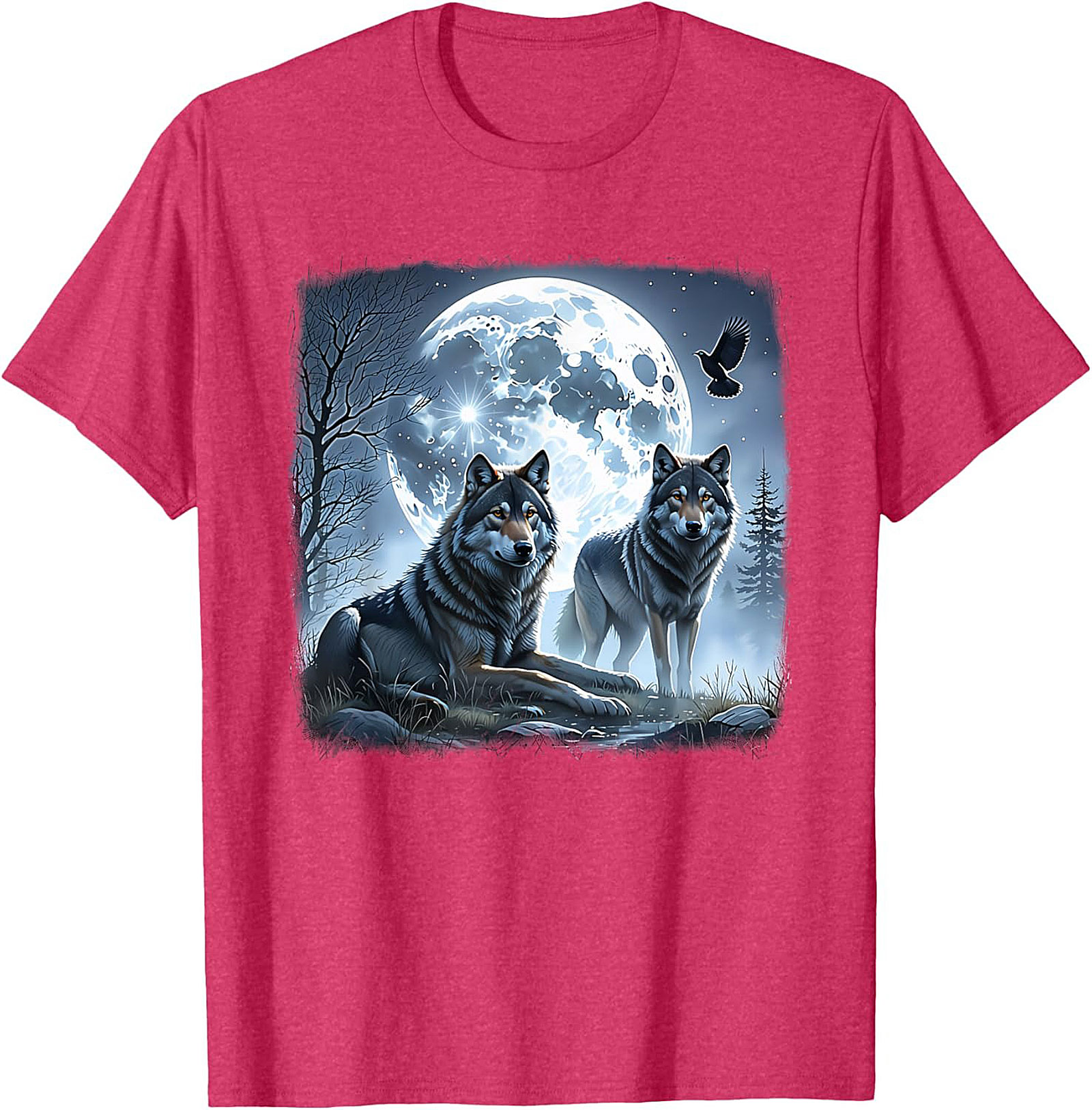  Wolf Moon Graphic Tee Night Spirit Wildlife Shirt