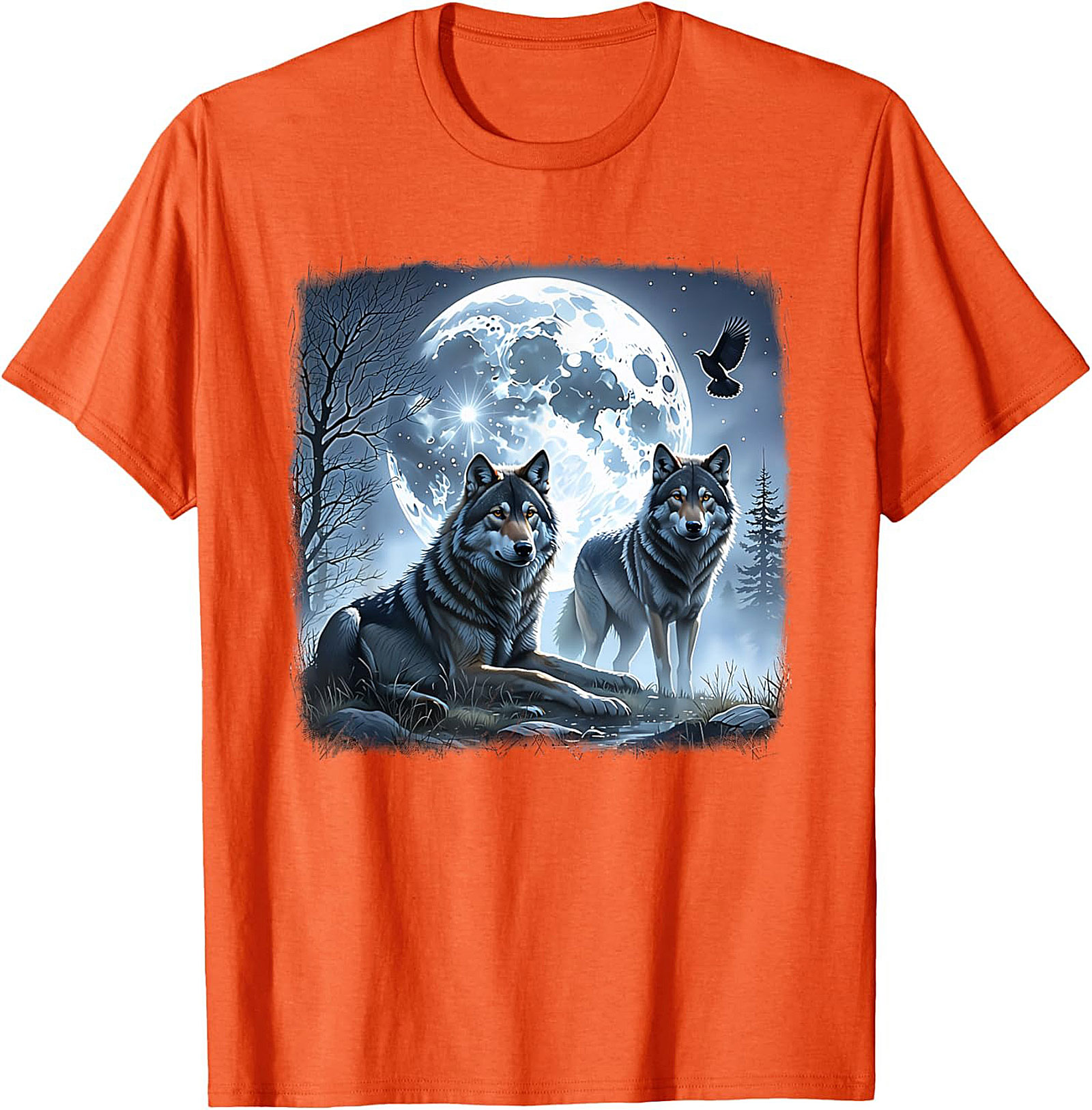  Wolf Moon Graphic Tee Night Spirit Wildlife Shirt