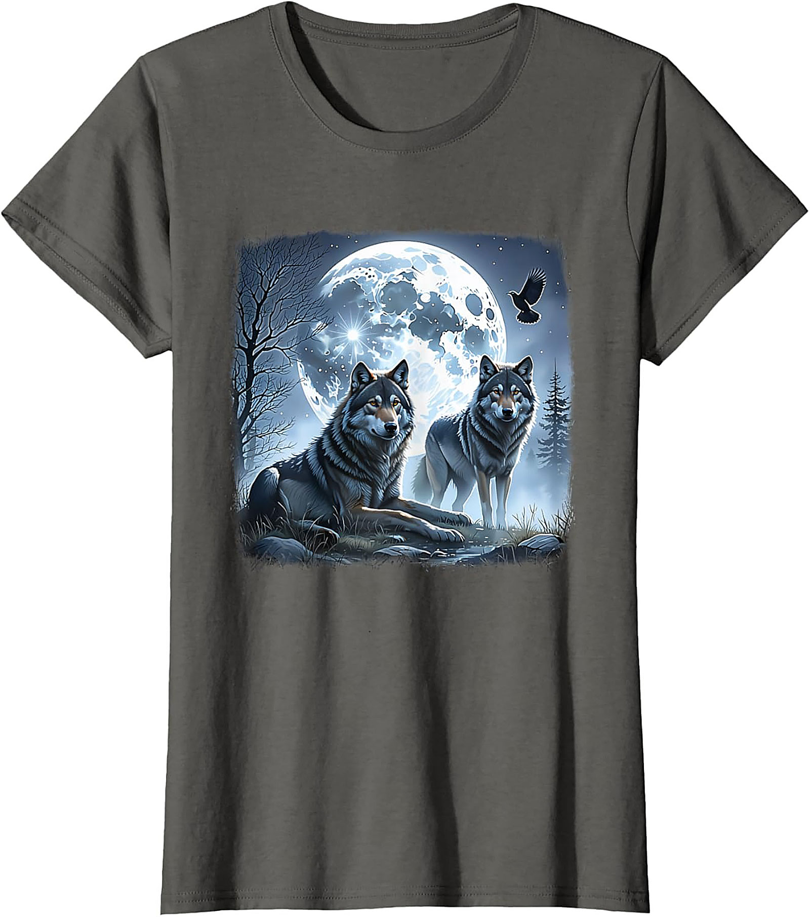  Wolf Moon Graphic Tee Night Spirit Wildlife Shirt