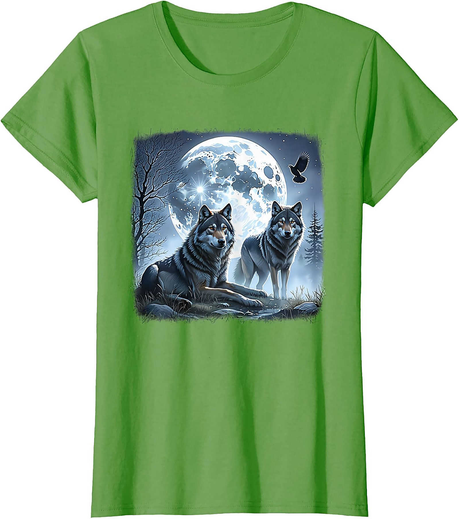  Wolf Moon Graphic Tee Night Spirit Wildlife Shirt