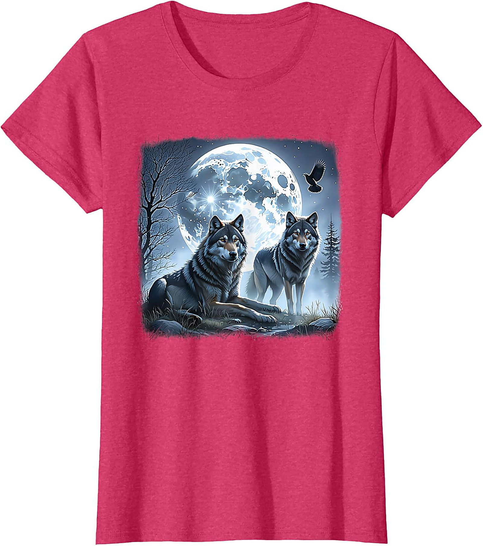  Wolf Moon Graphic Tee Night Spirit Wildlife Shirt