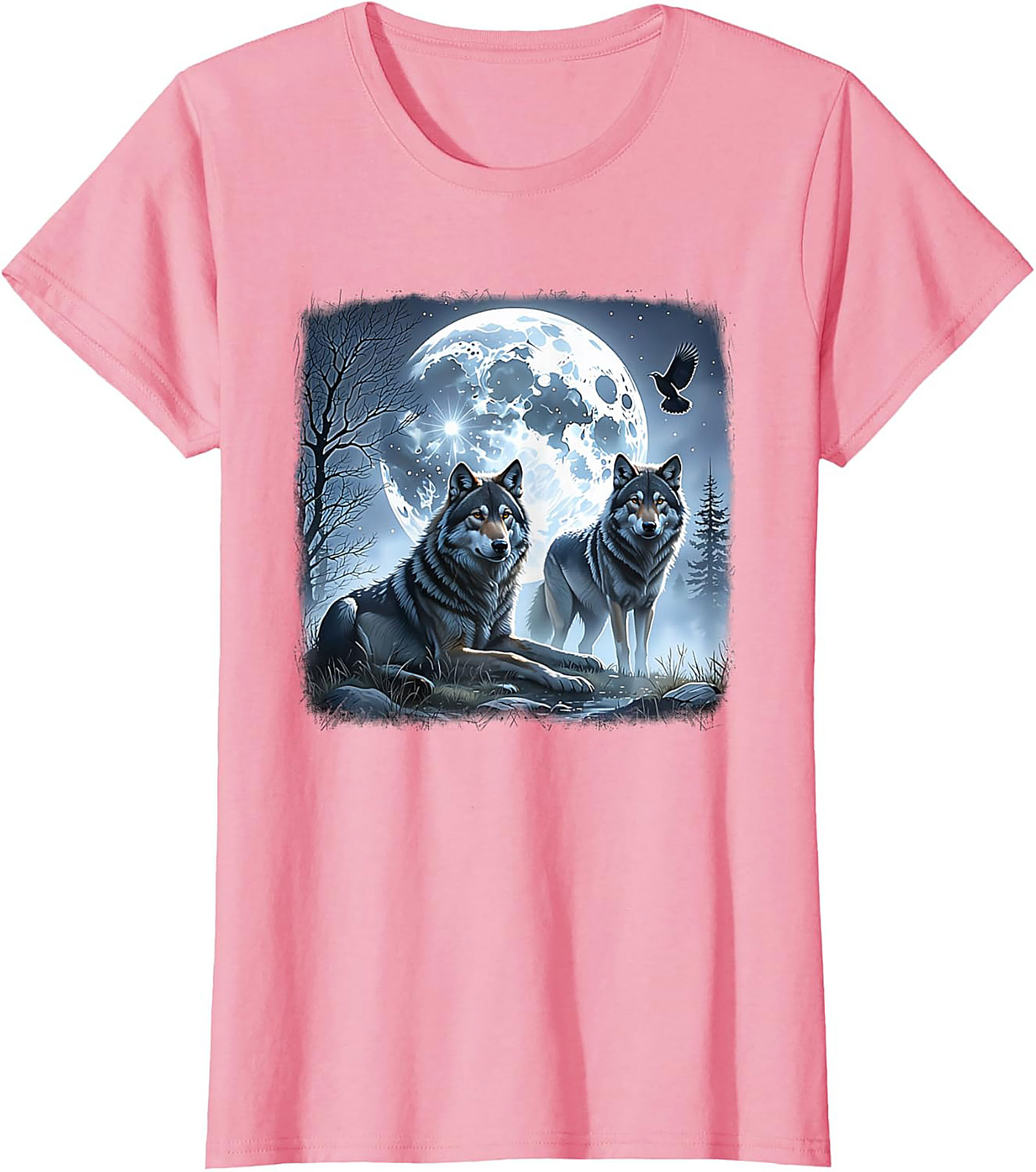  Wolf Moon Graphic Tee Night Spirit Wildlife Shirt