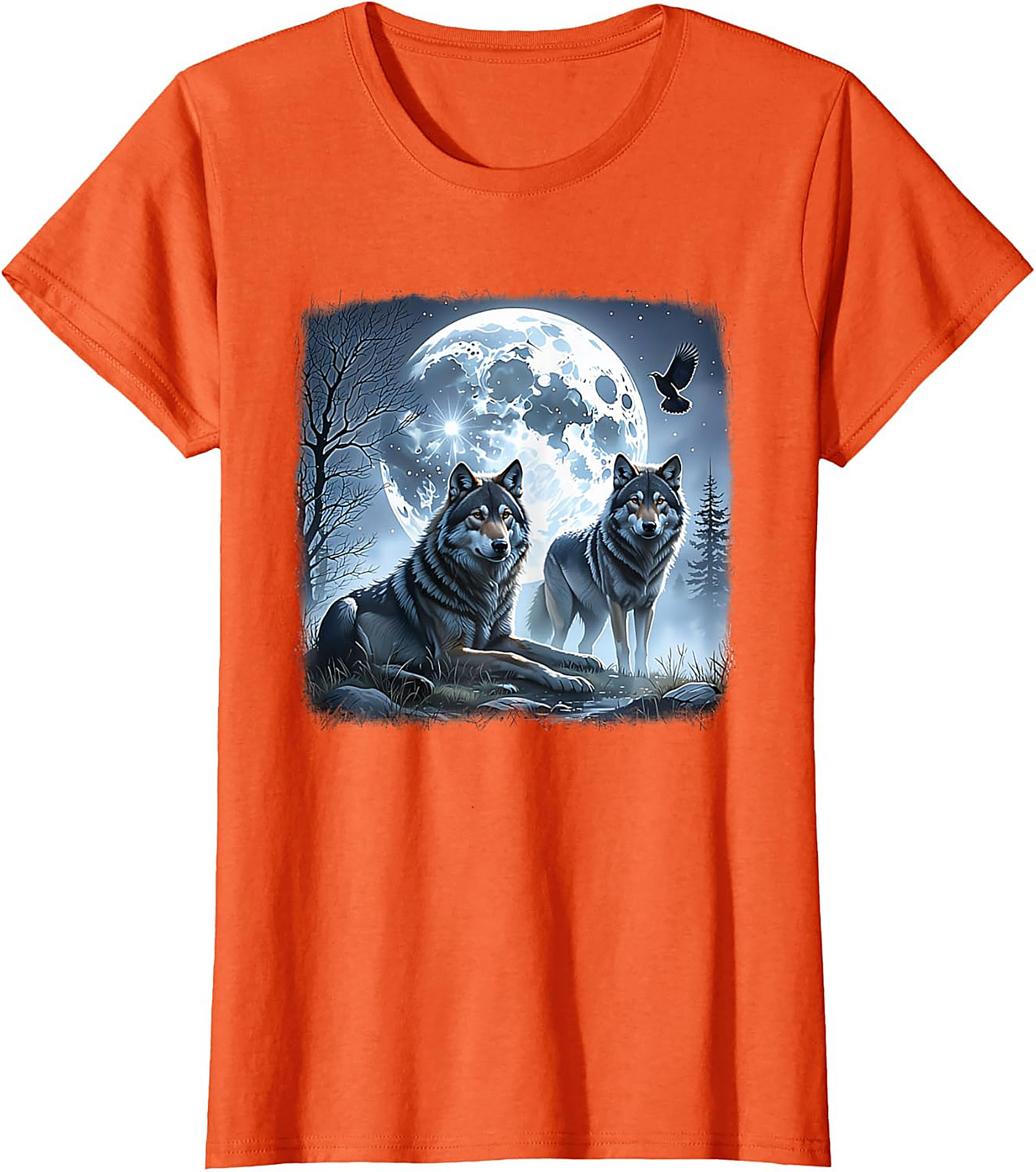  Wolf Moon Graphic Tee Night Spirit Wildlife Shirt
