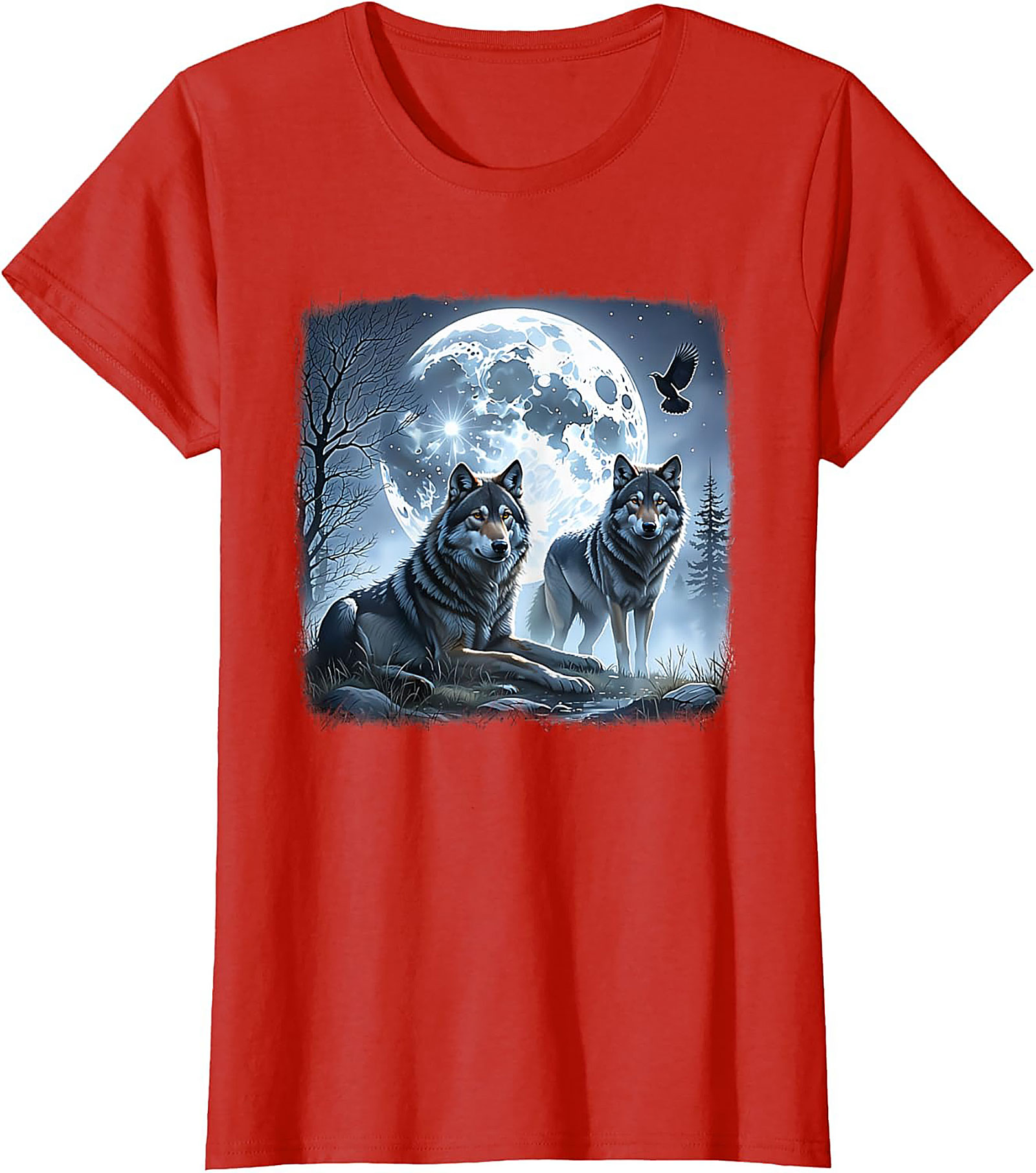  Wolf Moon Graphic Tee Night Spirit Wildlife Shirt