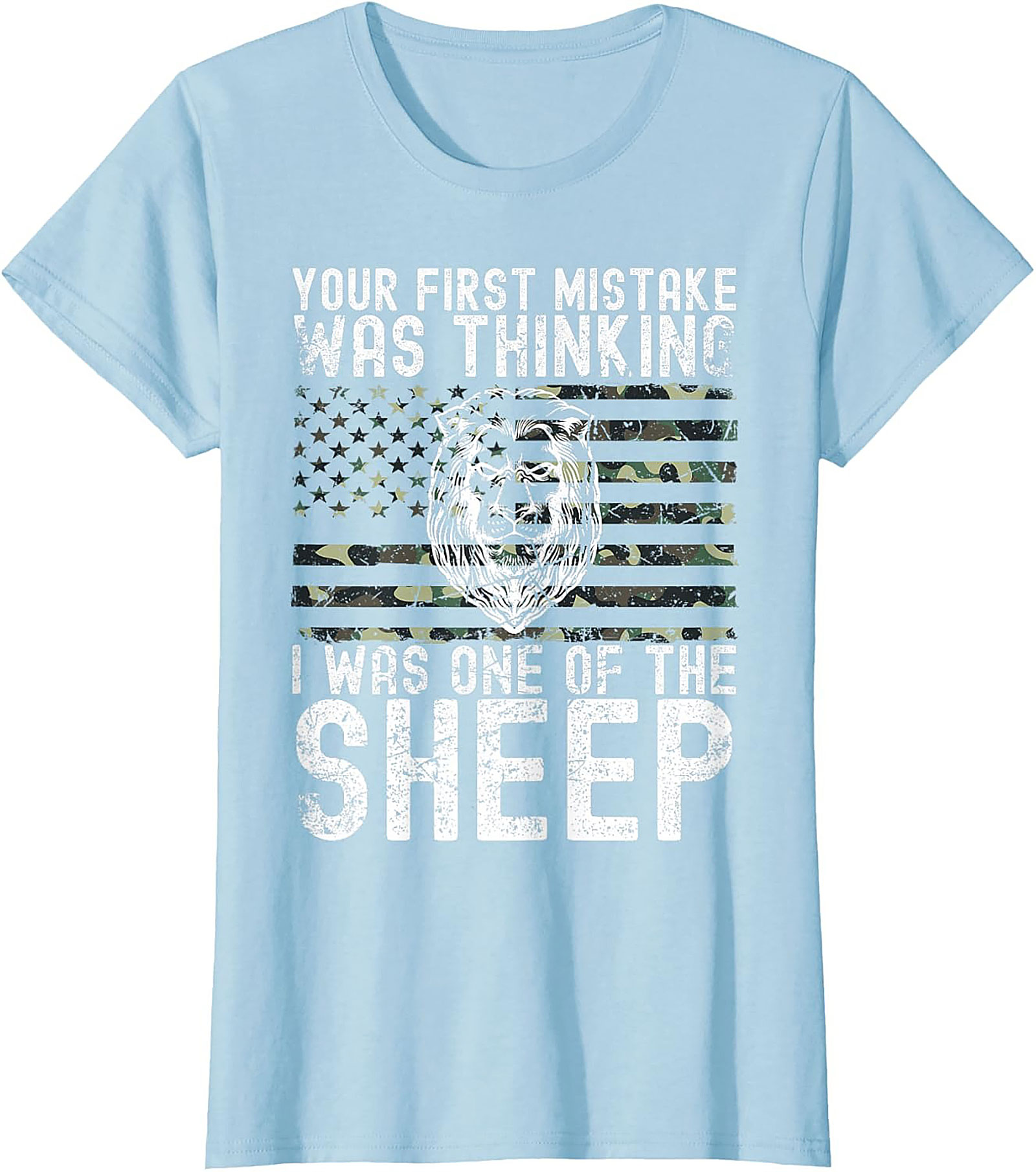 Lion Not Sheep Graphic Tee Alpha Male Patriotic Shirt