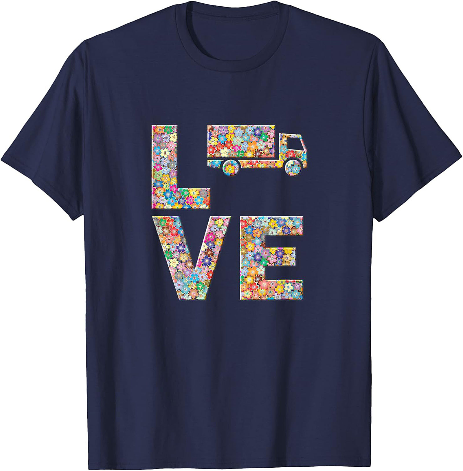 Floral Truck Love Graphic Tee | Unique Moving Truck Unisex Shirt