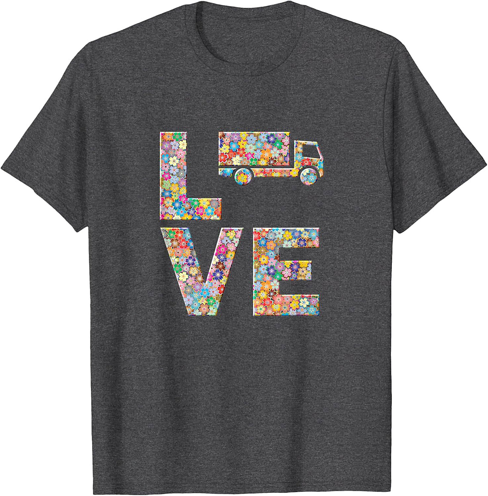 Floral Truck Love Graphic Tee | Unique Moving Truck Unisex Shirt