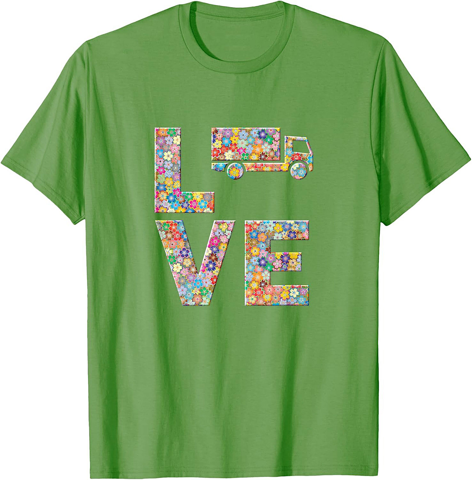 Floral Truck Love Graphic Tee | Unique Moving Truck Unisex Shirt