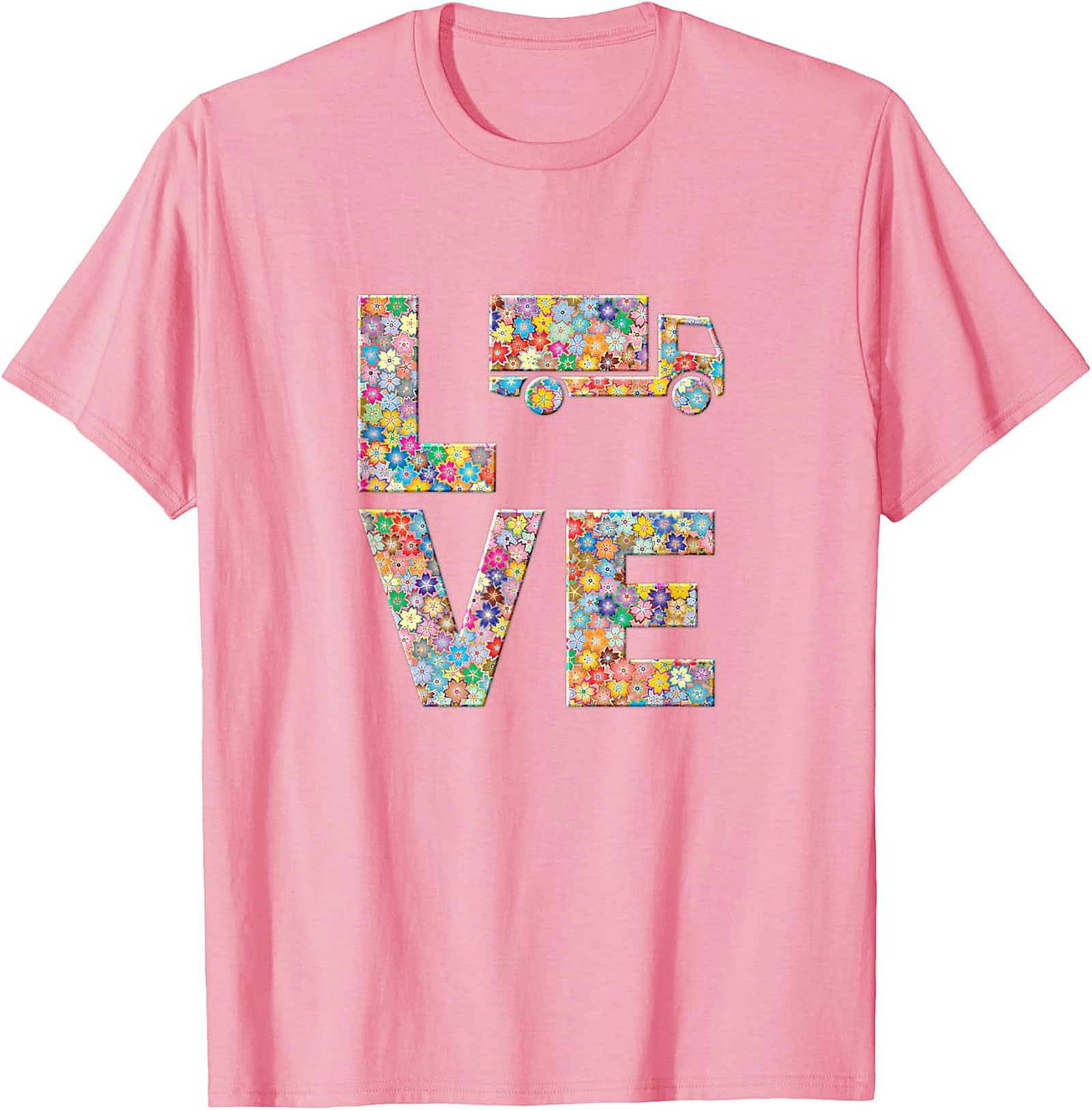Floral Truck Love Graphic Tee | Unique Moving Truck Unisex Shirt