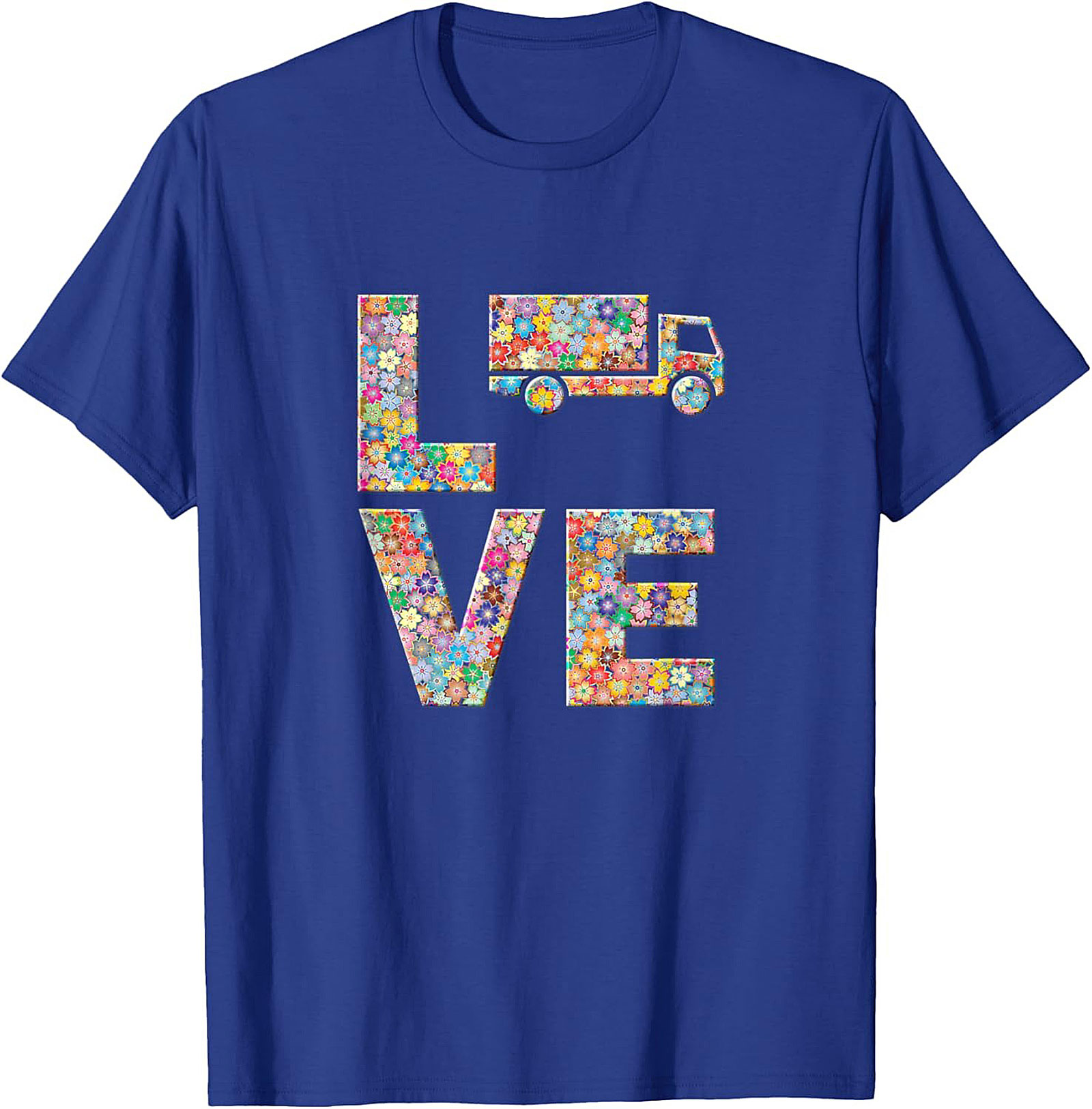 Floral Truck Love Graphic Tee | Unique Moving Truck Unisex Shirt