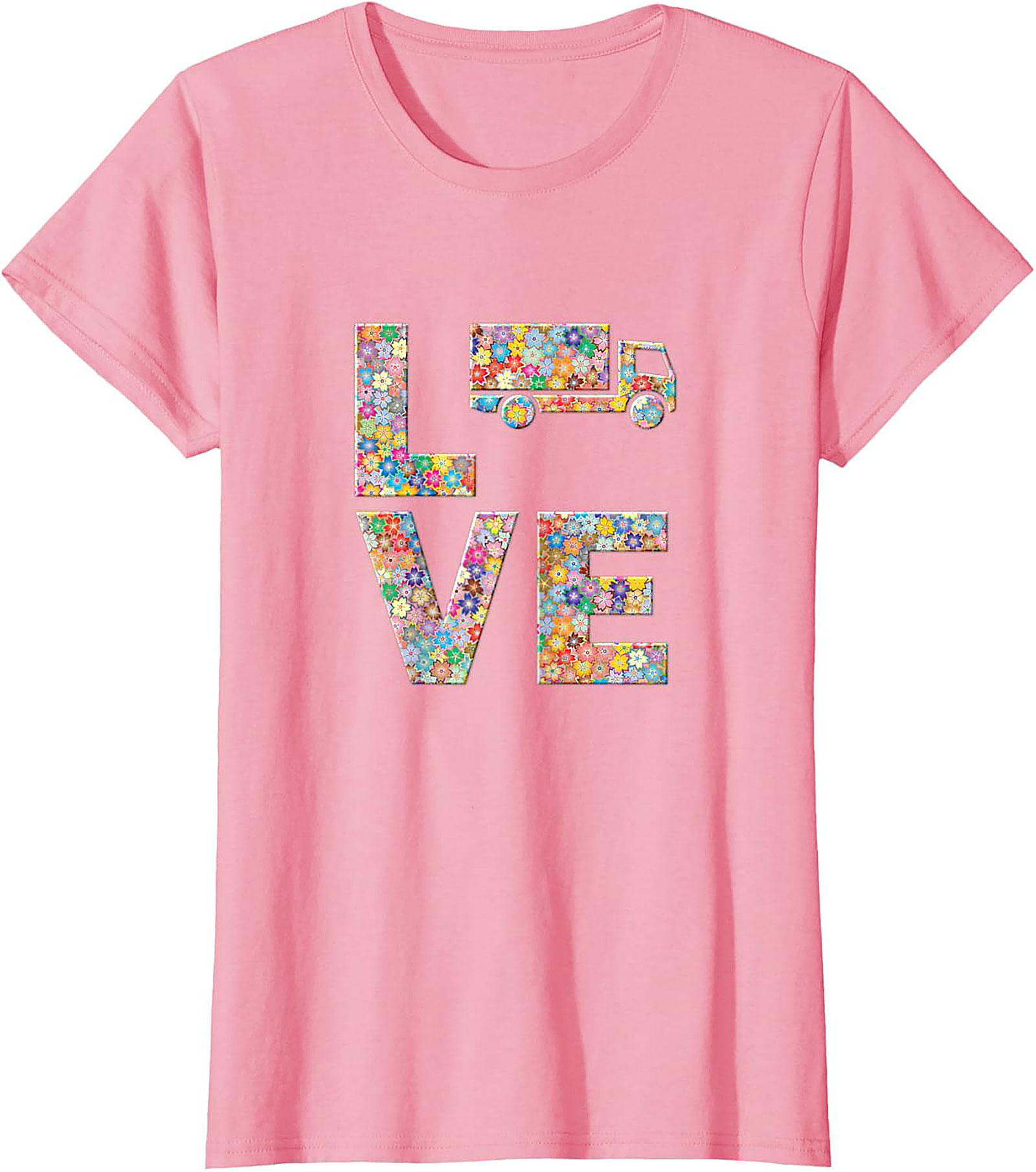 Floral Truck Love Graphic Tee | Unique Moving Truck Unisex Shirt