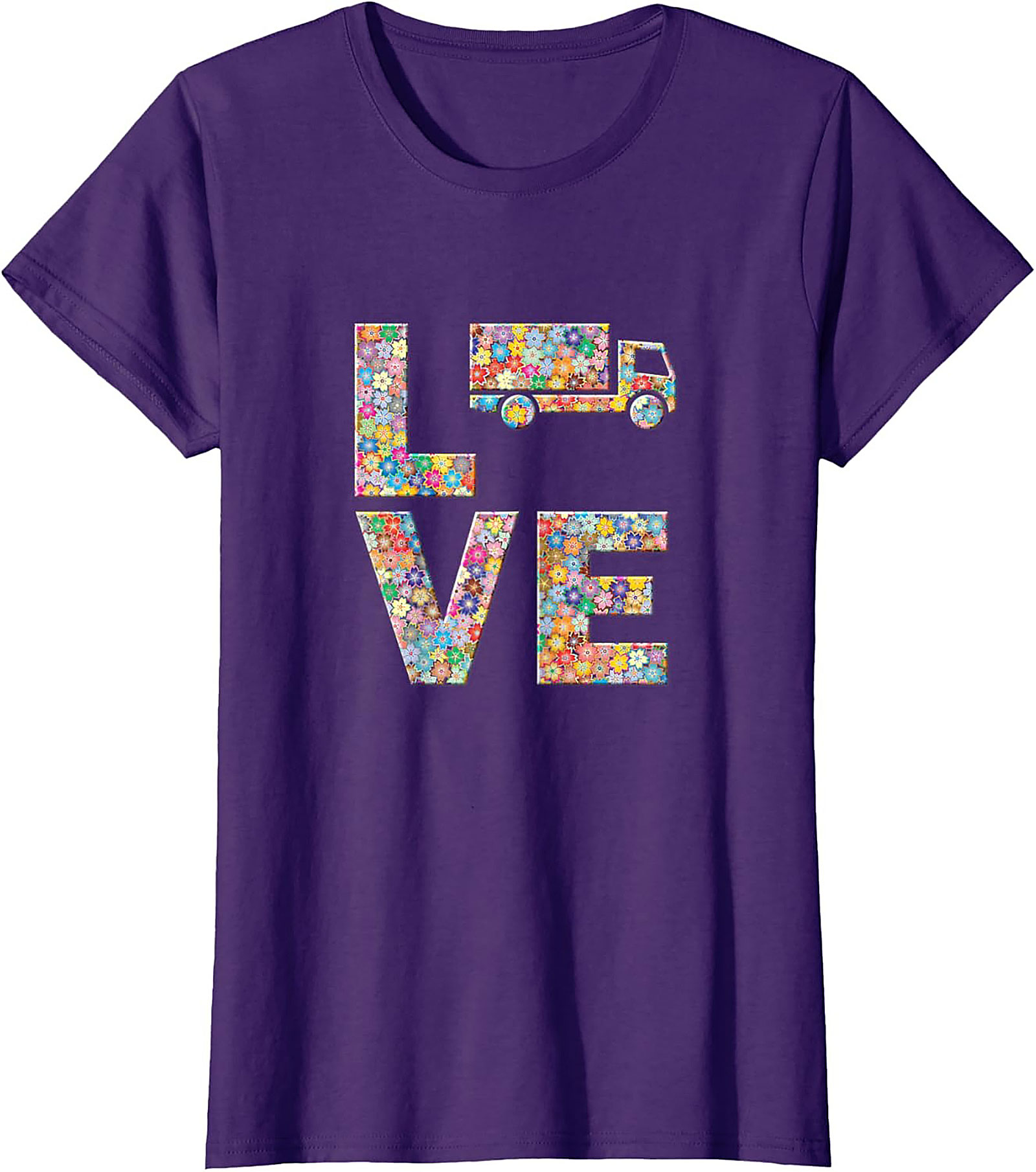 Floral Truck Love Graphic Tee | Unique Moving Truck Unisex Shirt