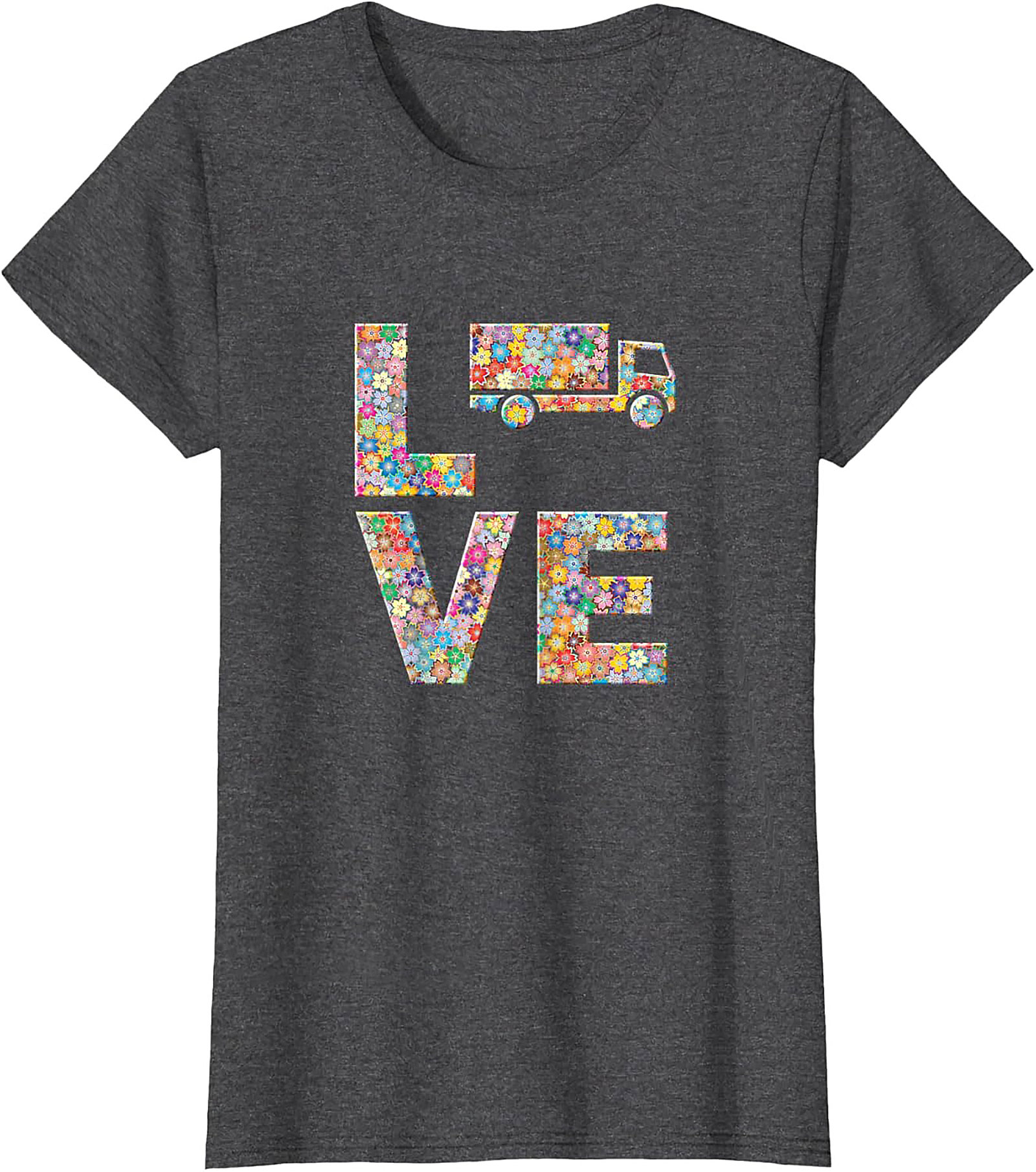 Floral Truck Love Graphic Tee | Unique Moving Truck Unisex Shirt