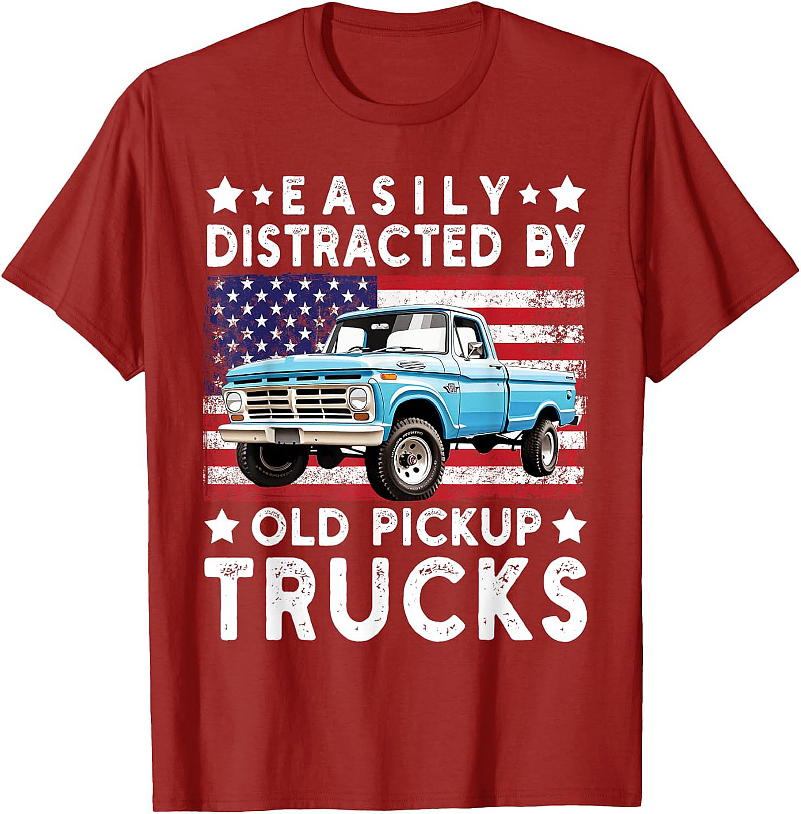 Easily Distracted By Old Pickup Trucks T-shirt | Vintage Truck Graphic Tee