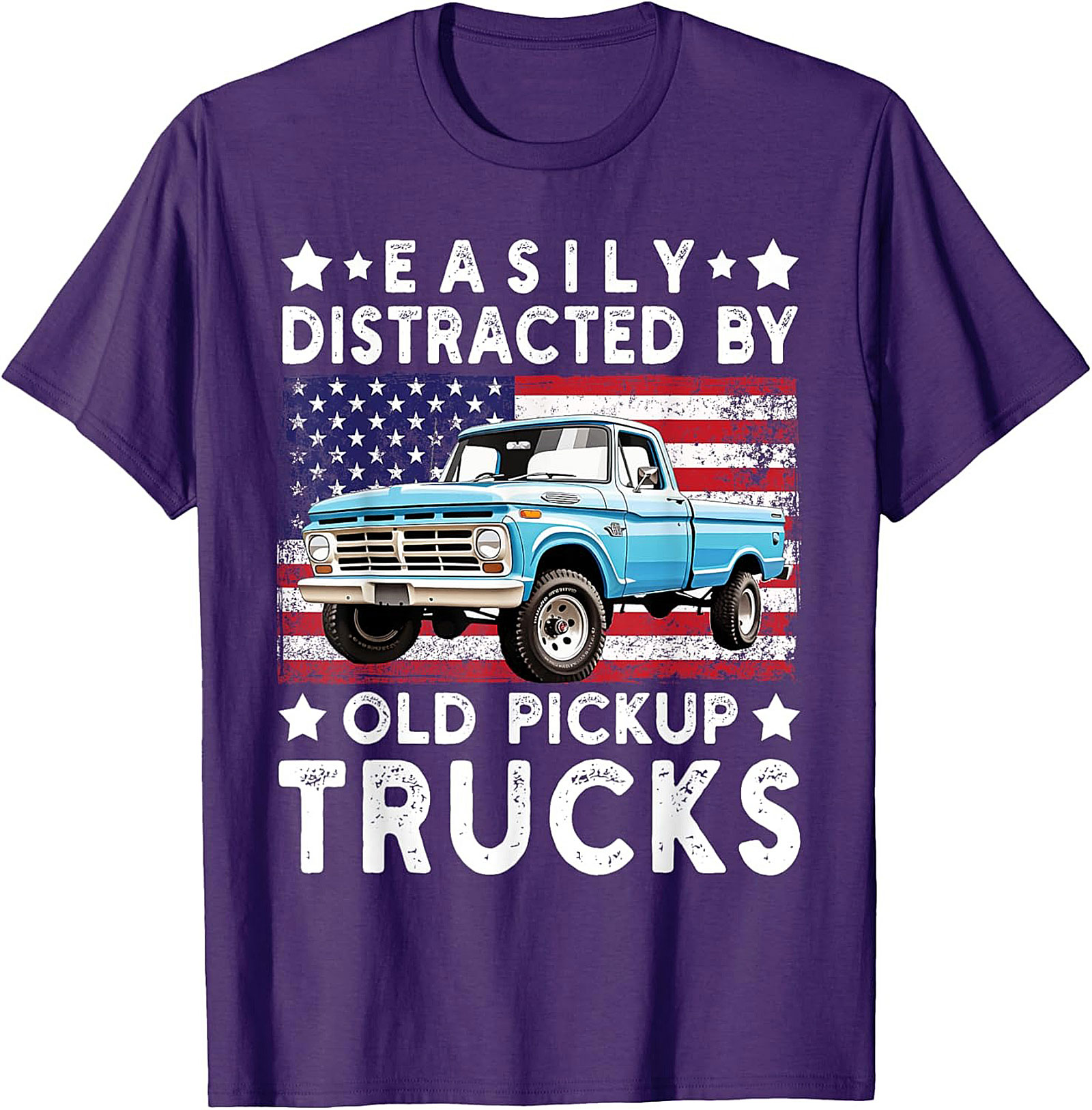 Easily Distracted By Old Pickup Trucks T-shirt | Vintage Truck Graphic Tee