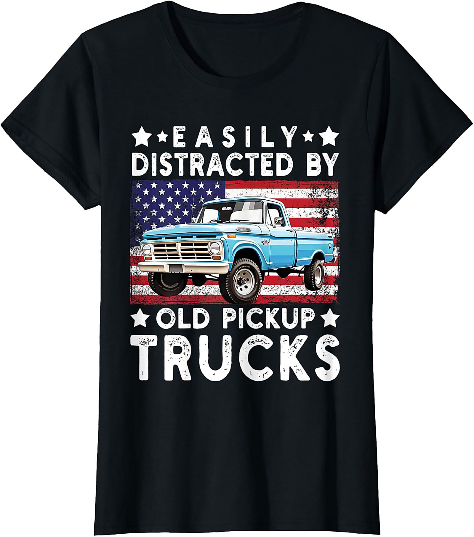 Easily Distracted By Old Pickup Trucks T-shirt | Vintage Truck Graphic Tee