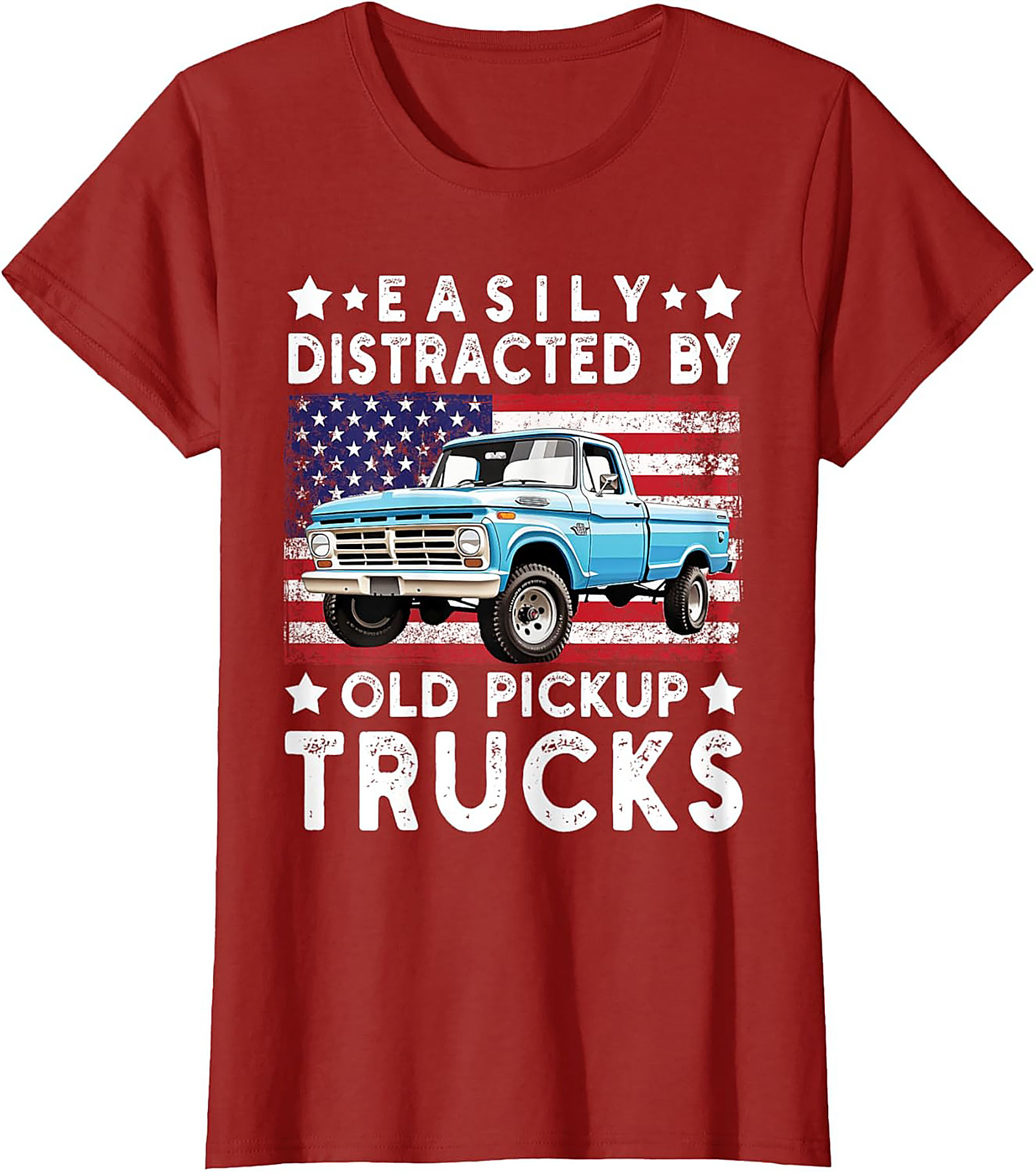 Easily Distracted By Old Pickup Trucks T-shirt | Vintage Truck Graphic Tee