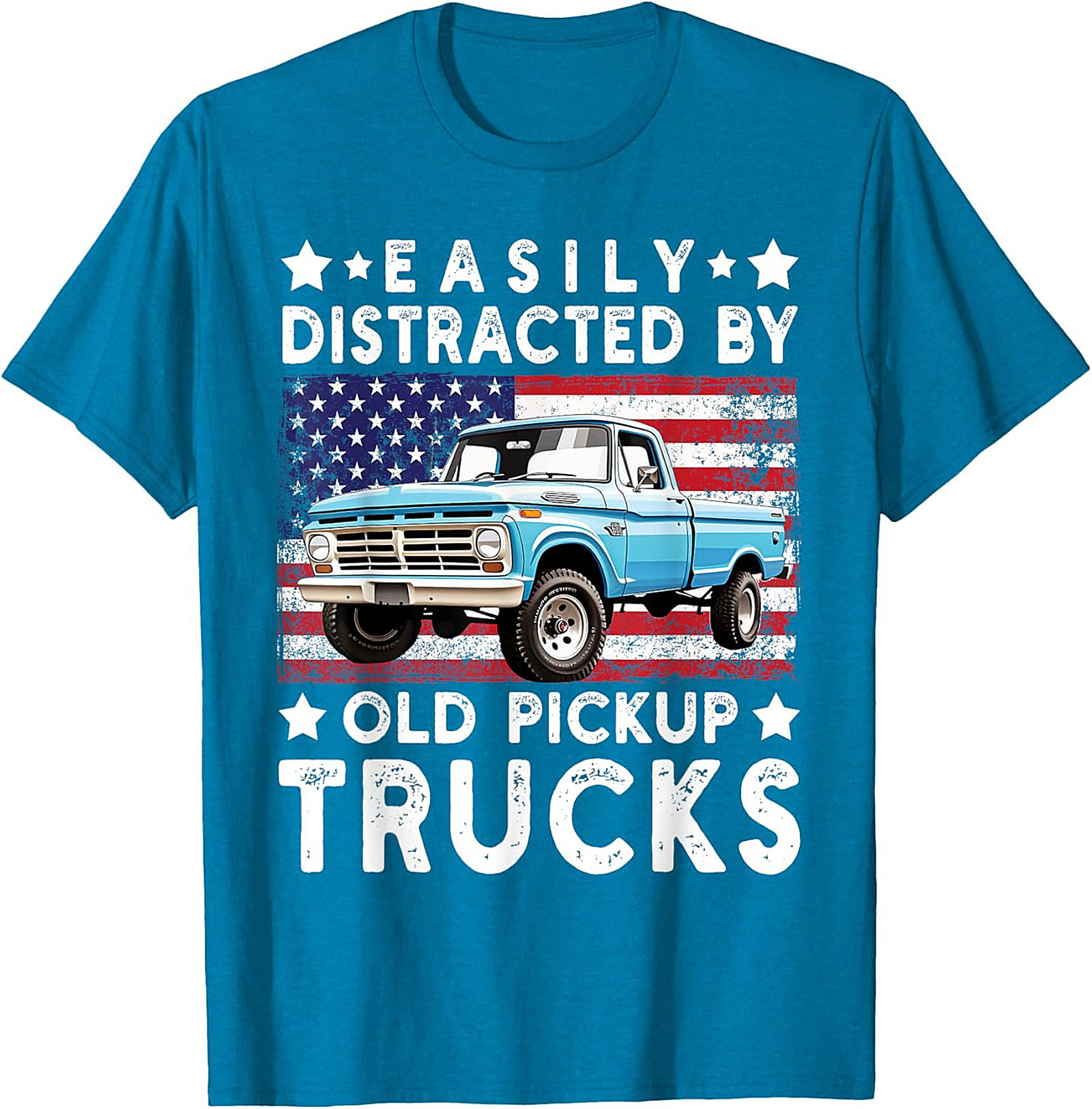 Easily Distracted By Old Pickup Trucks T-shirt | Vintage Truck Graphic Tee