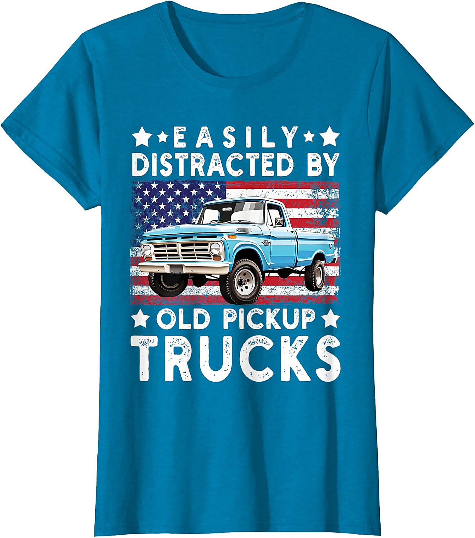 Easily Distracted By Old Pickup Trucks T-shirt | Vintage Truck Graphic Tee