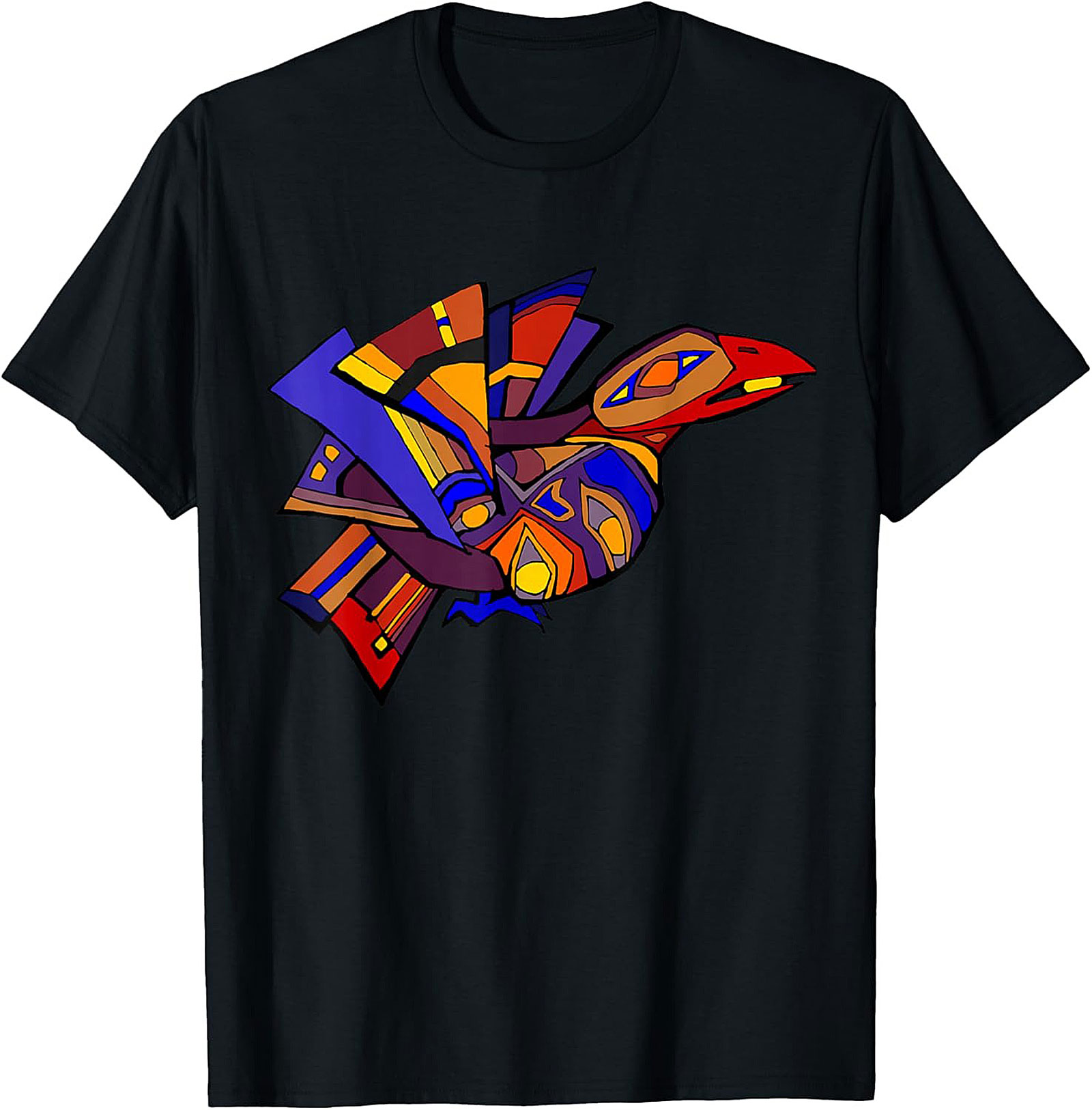 Tribal Raven Graphic Tee Abstract Art Unisex Shirt