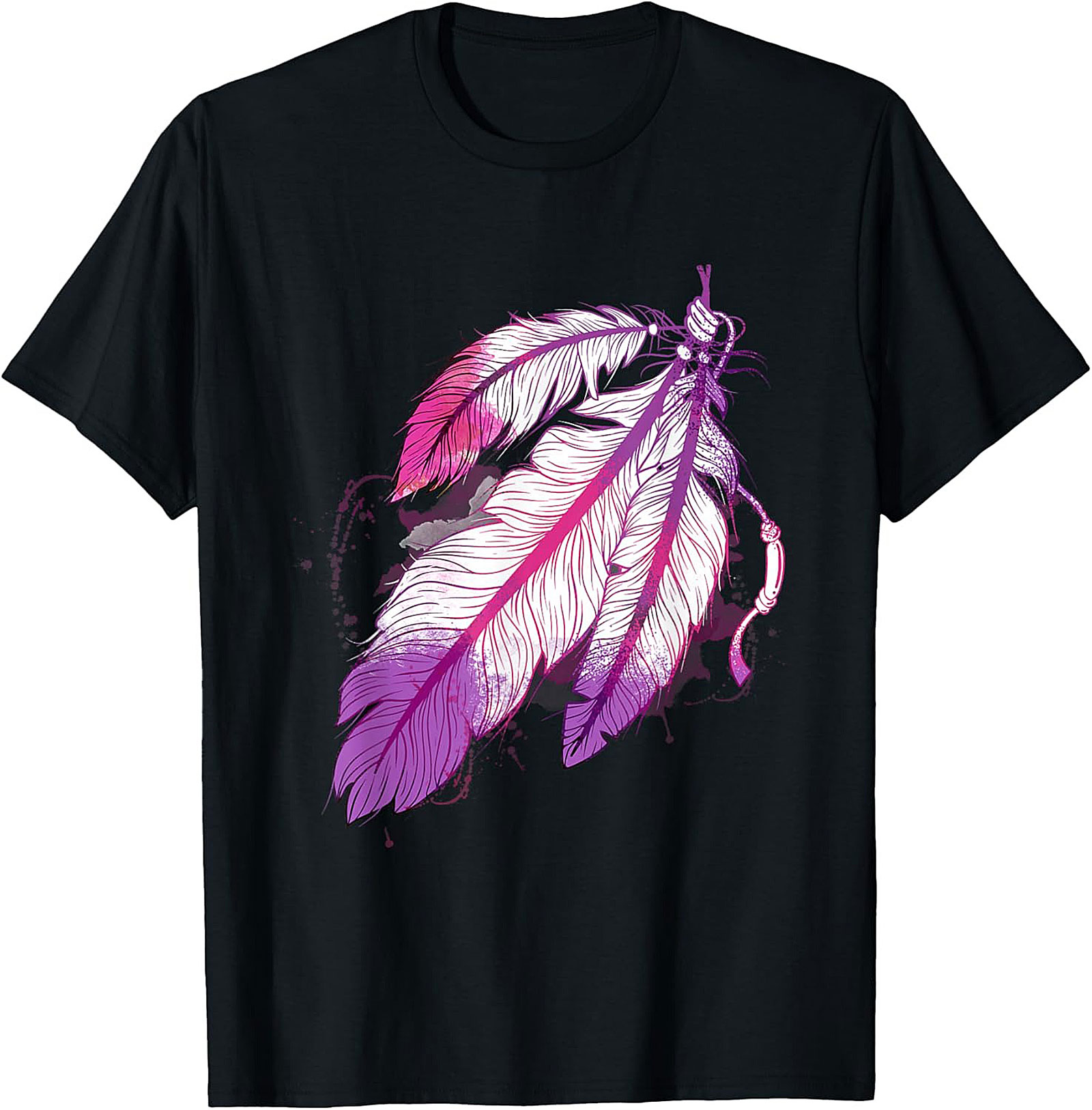 Lesbian Pride Feather Graphic Tee Sunset Flag Unisex Shirt