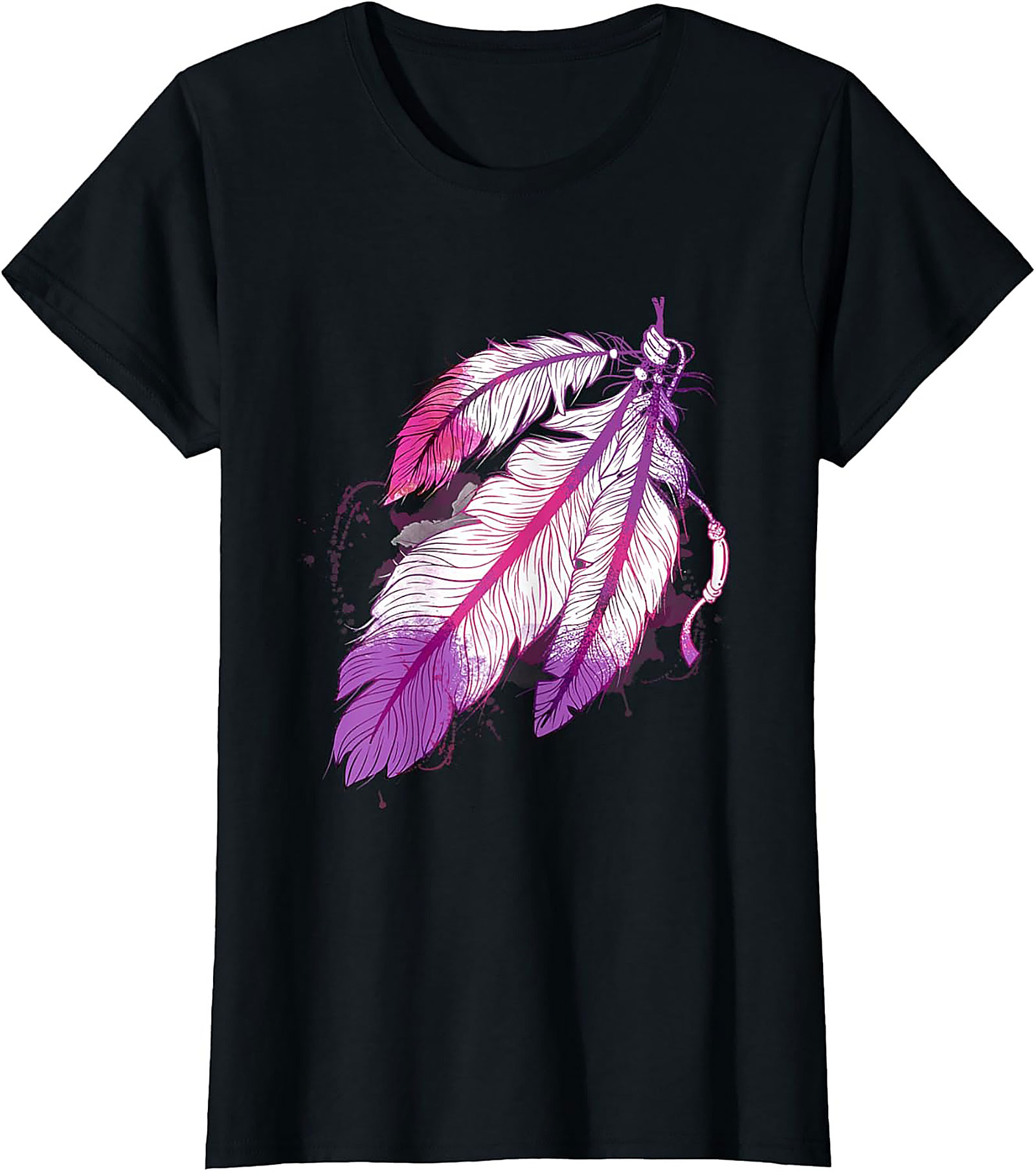 Lesbian Pride Feather Graphic Tee Sunset Flag Unisex Shirt