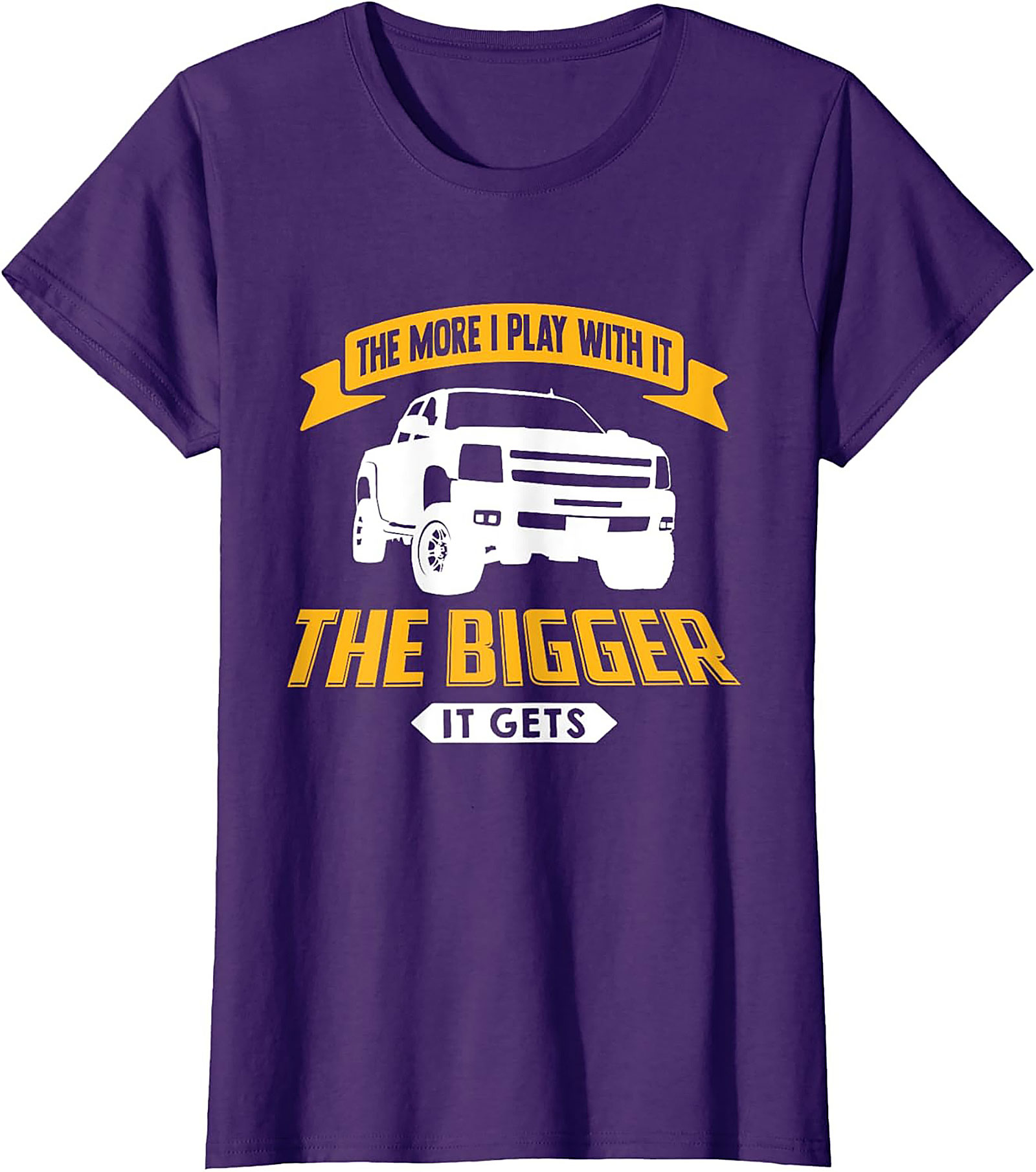 The Bigger It Gets Funny Truck T-shirt | Lifted Truck Mechanic Graphic Tee