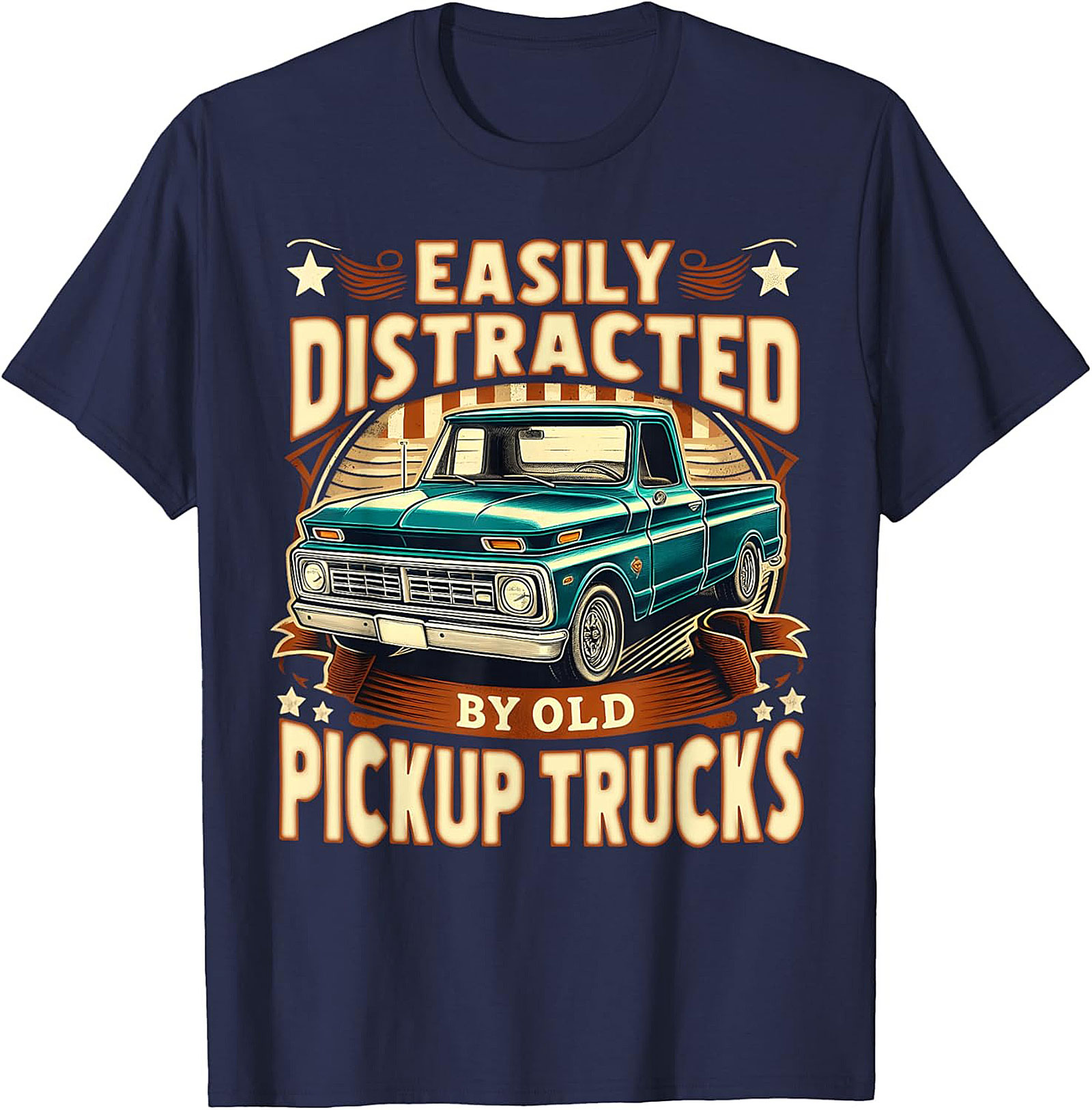 Easily Distracted By Old Pickup Trucks T-Shirt | Classic Vintage Truck Graphic Tee