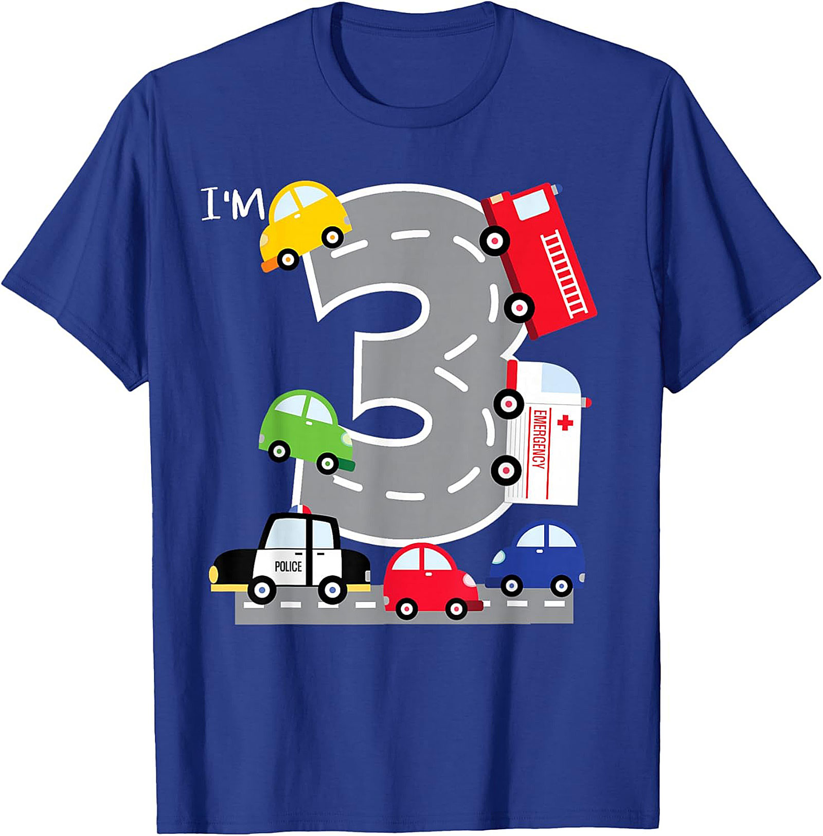 I’m 3 Third Birthday Car T-shirt | Toddler Transportation Graphic Tee