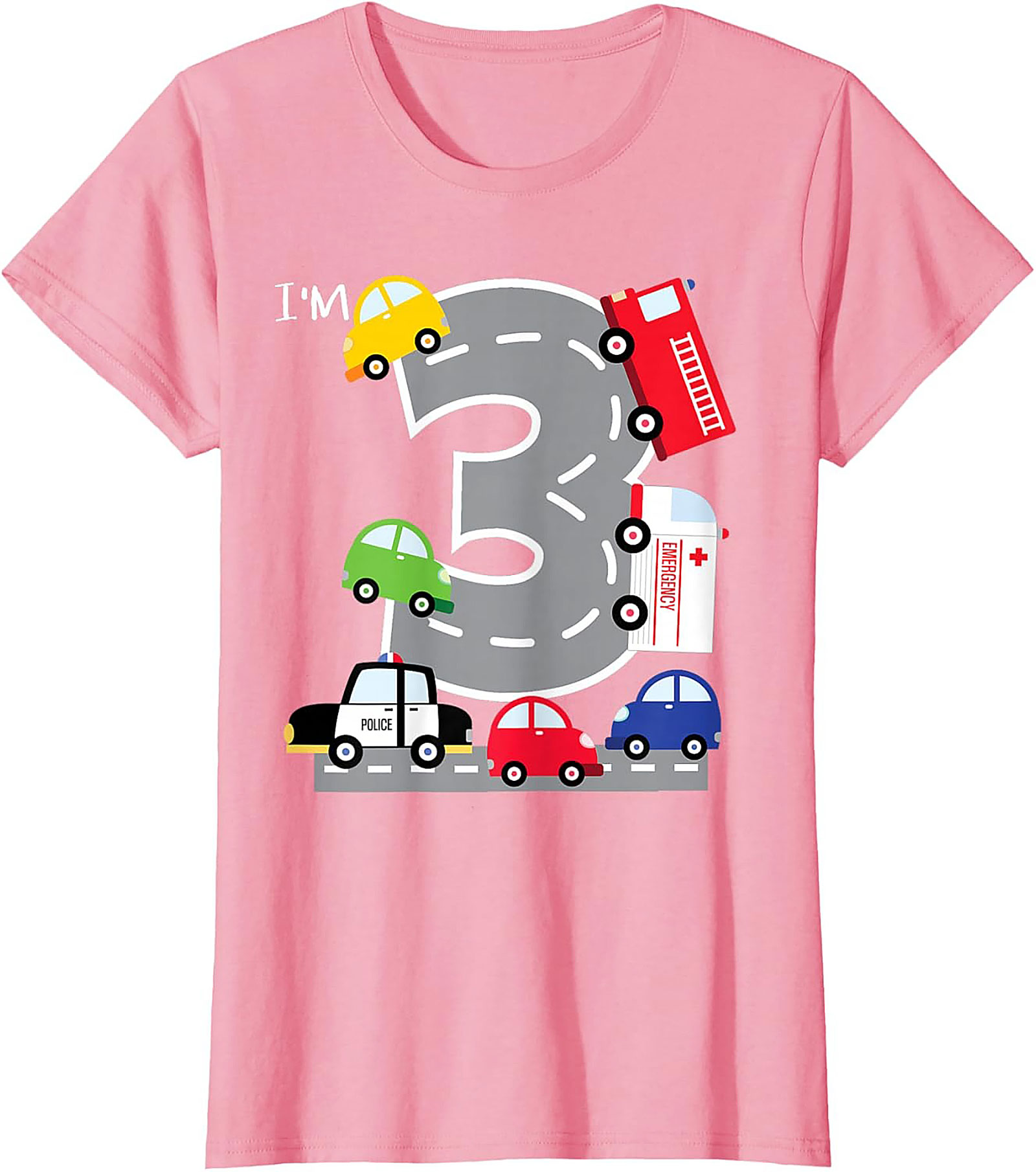 I’m 3 Third Birthday Car T-shirt | Toddler Transportation Graphic Tee