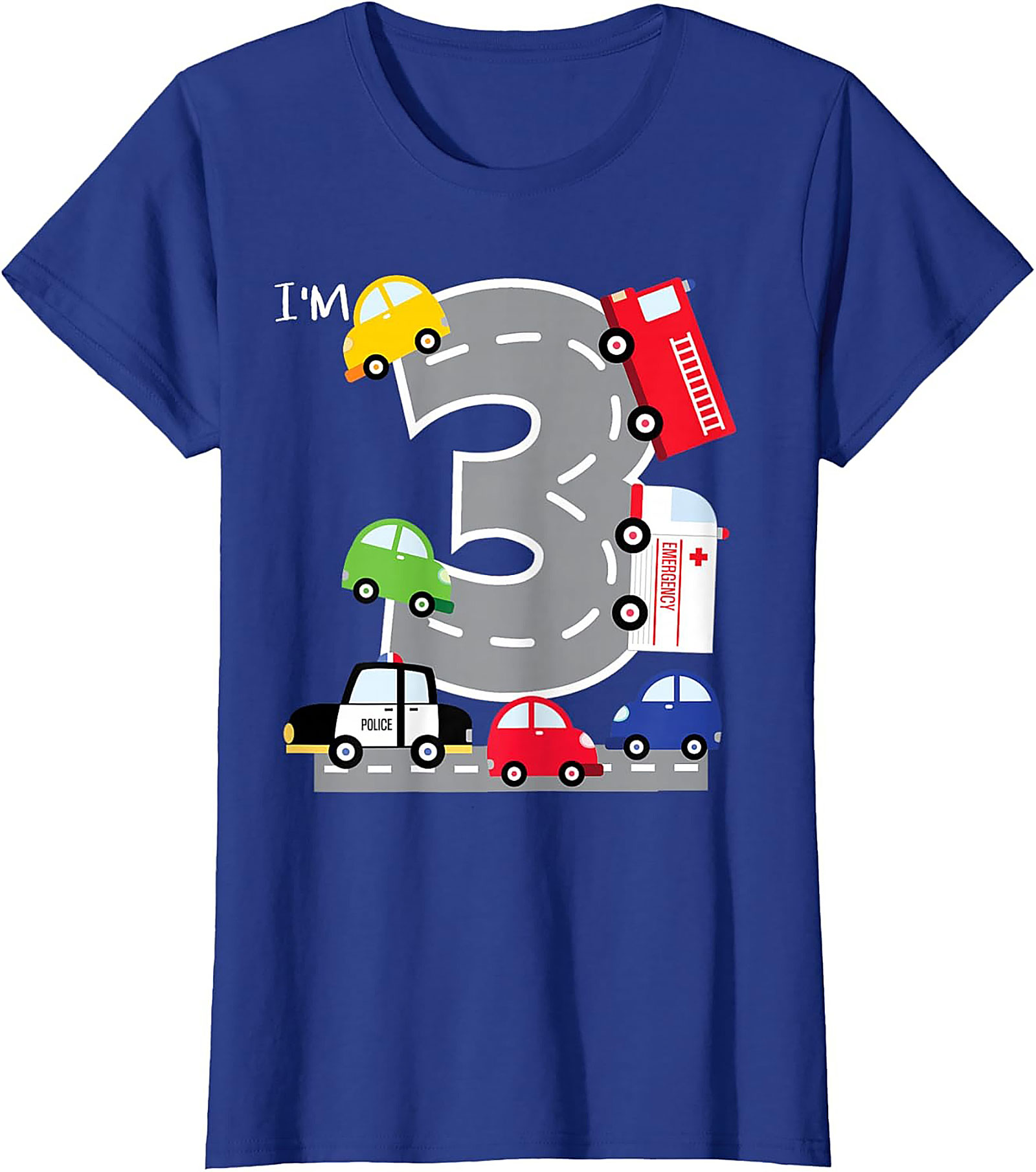 I’m 3 Third Birthday Car T-shirt | Toddler Transportation Graphic Tee
