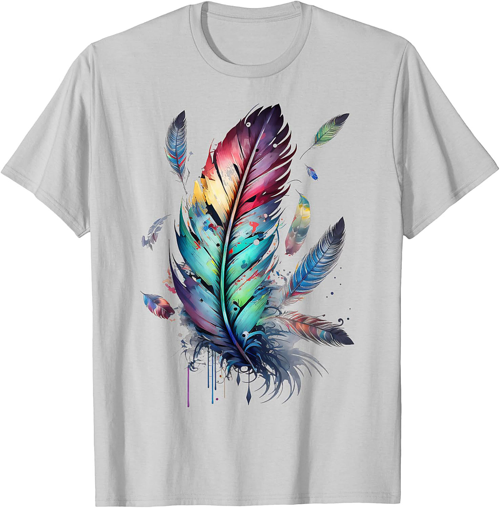 Colorful feathers boho style, bird, Native Americans, symbol T-Shirt