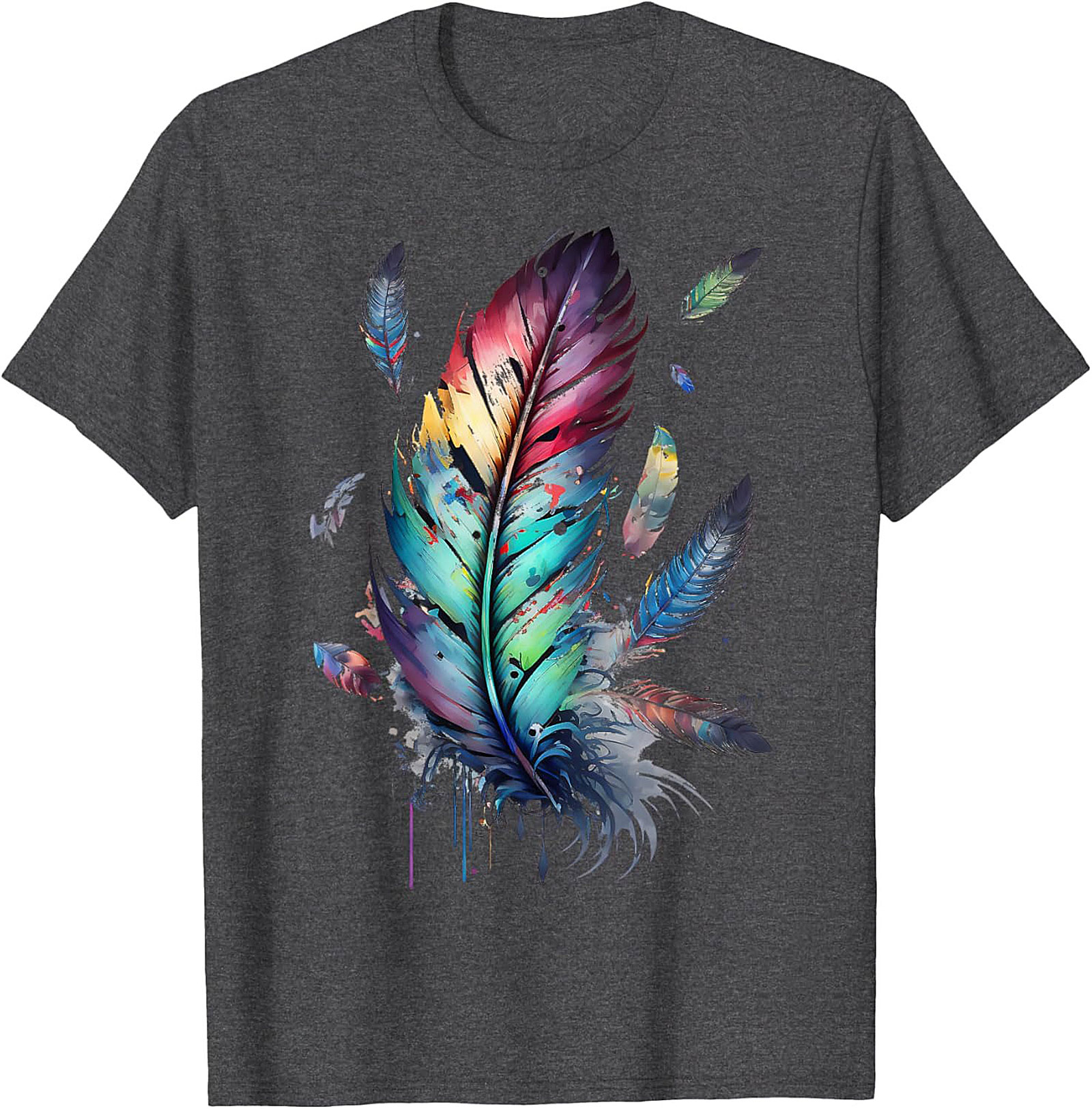Colorful feathers boho style, bird, Native Americans, symbol T-Shirt