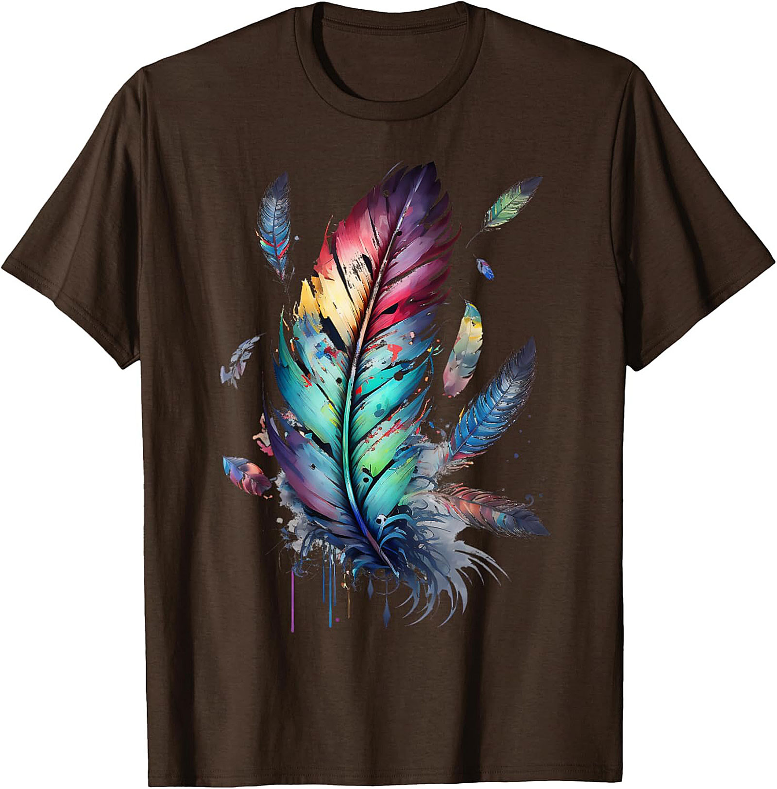 Colorful feathers boho style, bird, Native Americans, symbol T-Shirt