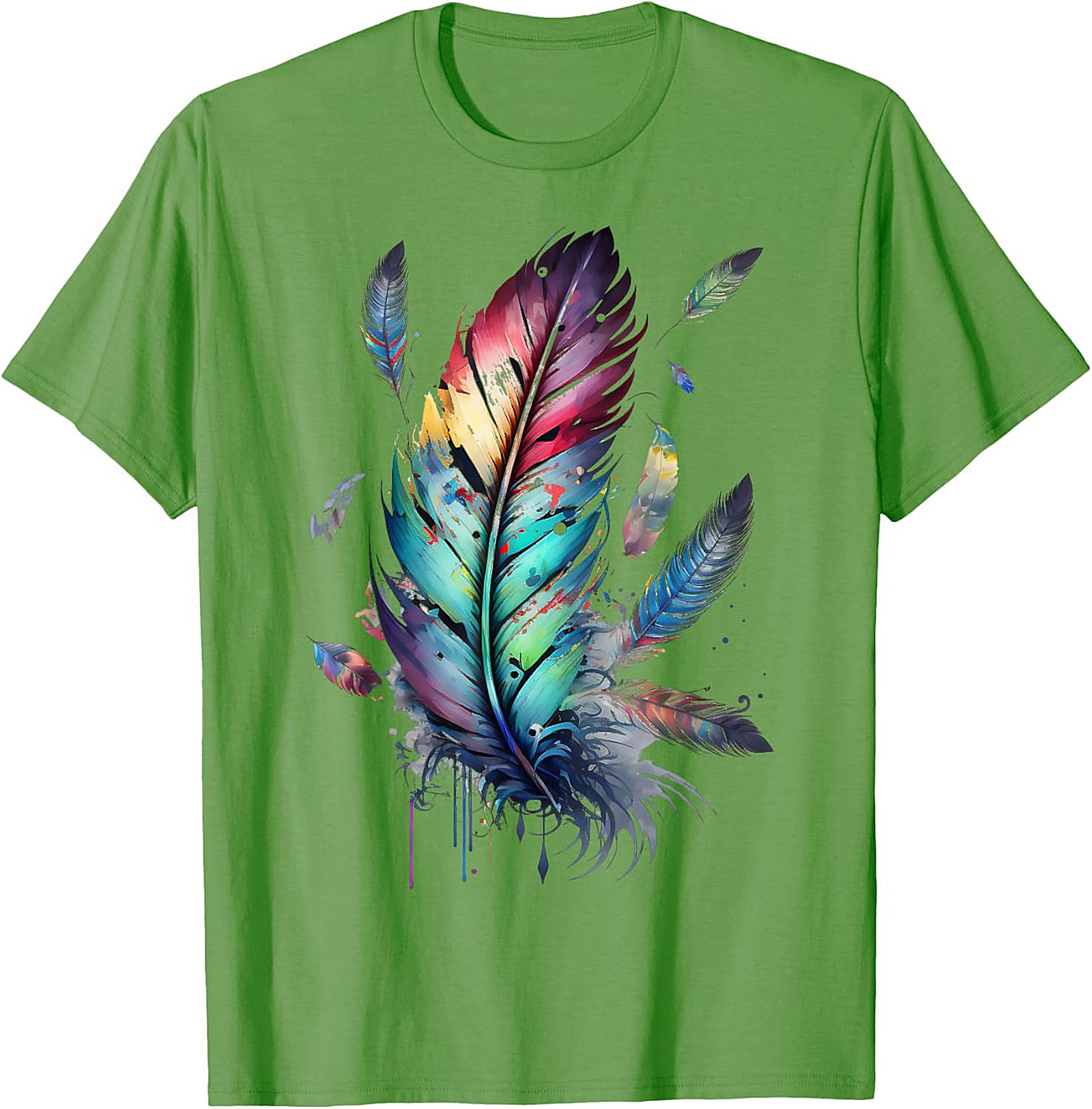Colorful feathers boho style, bird, Native Americans, symbol T-Shirt