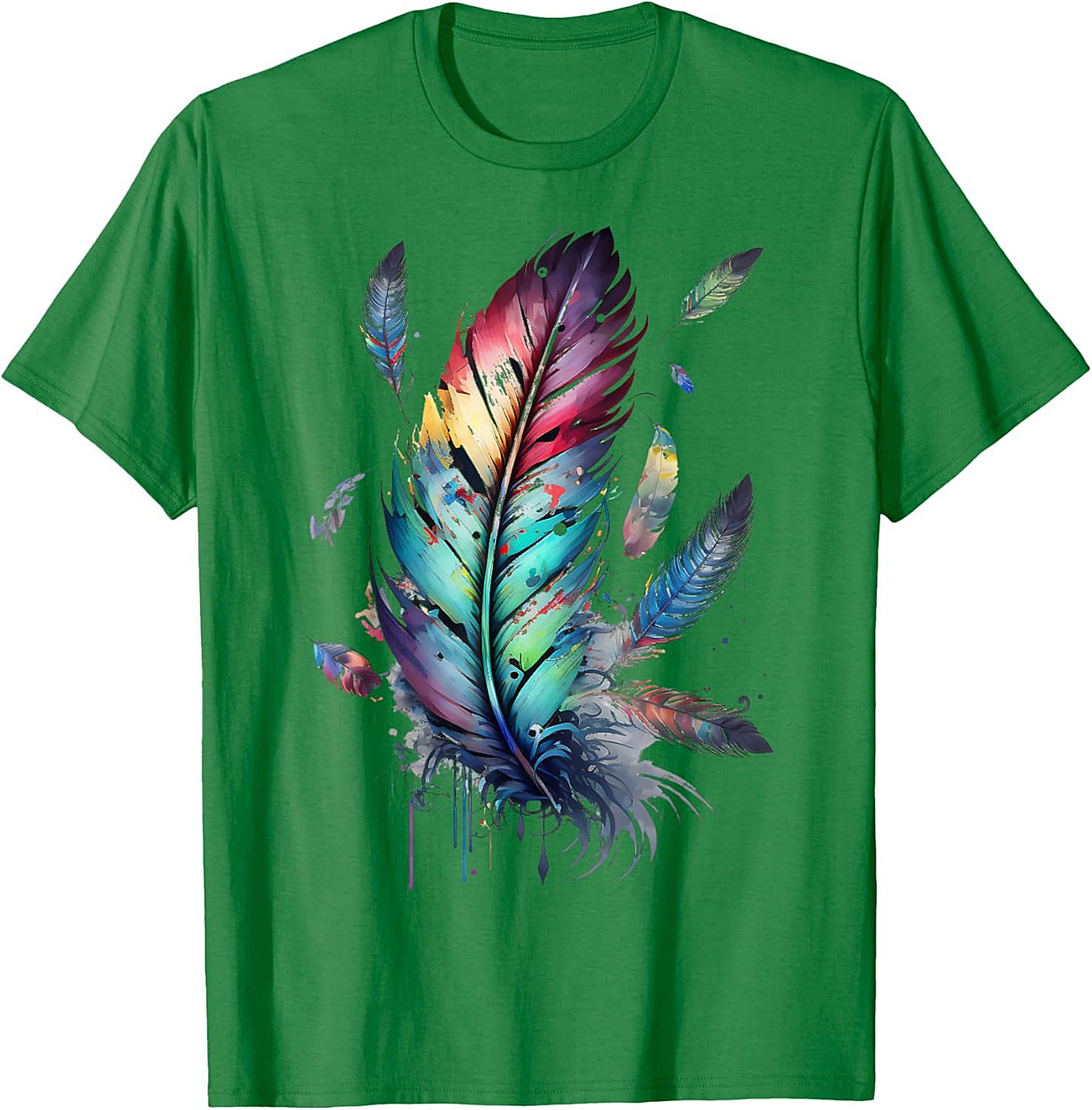Colorful feathers boho style, bird, Native Americans, symbol T-Shirt
