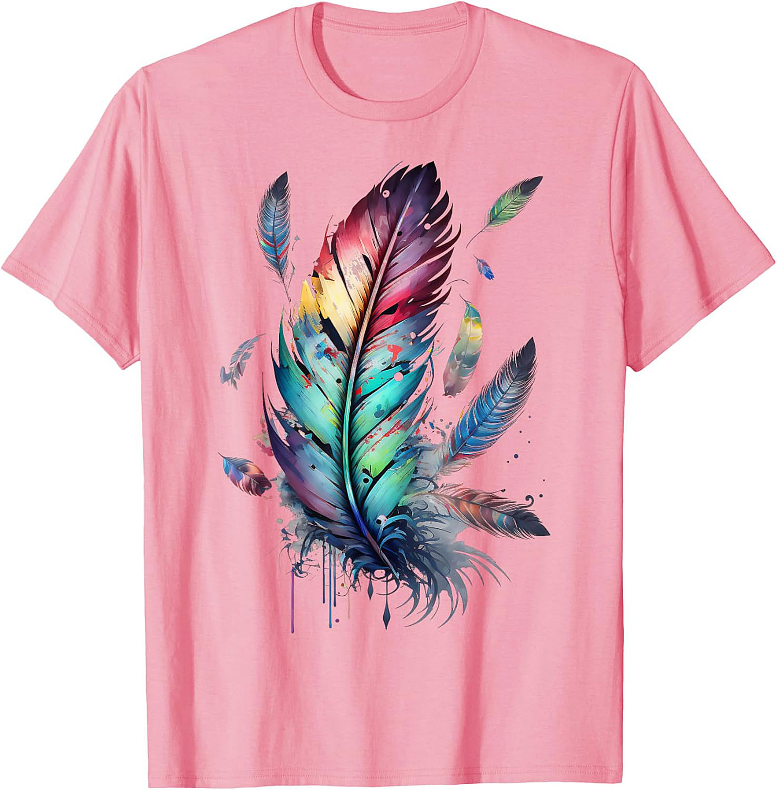 Colorful feathers boho style, bird, Native Americans, symbol T-Shirt
