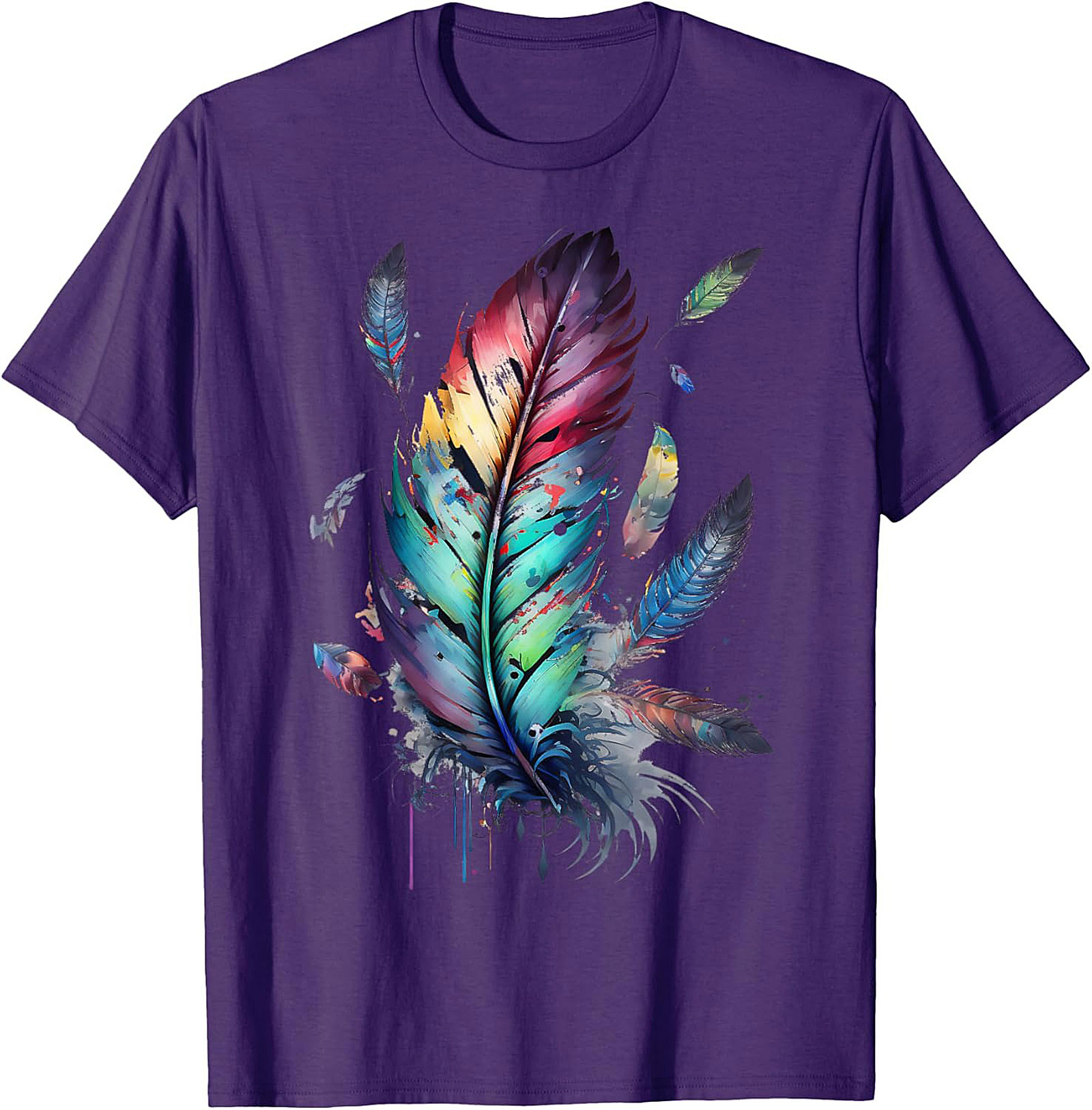 Colorful feathers boho style, bird, Native Americans, symbol T-Shirt