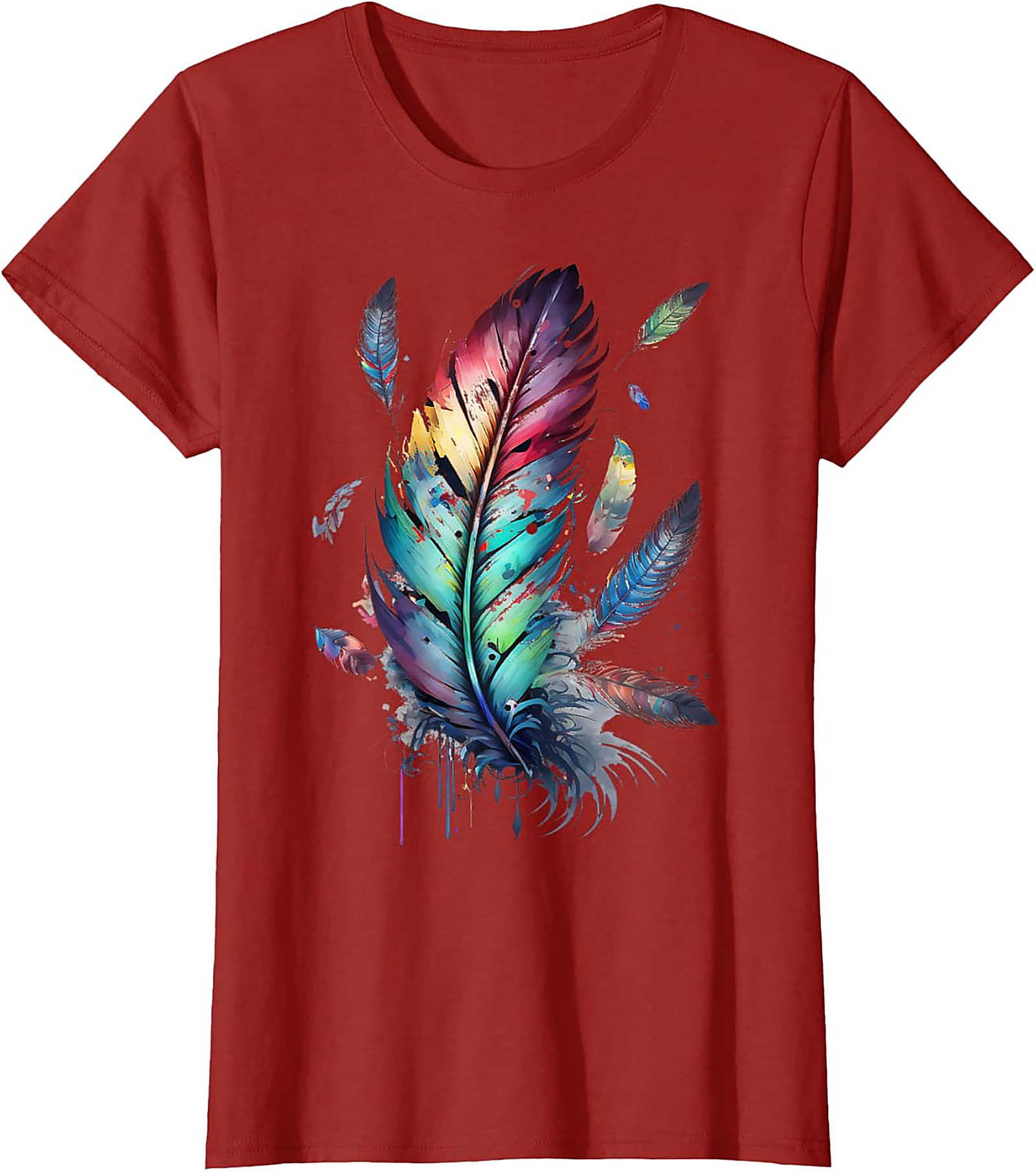 Colorful feathers boho style, bird, Native Americans, symbol T-Shirt