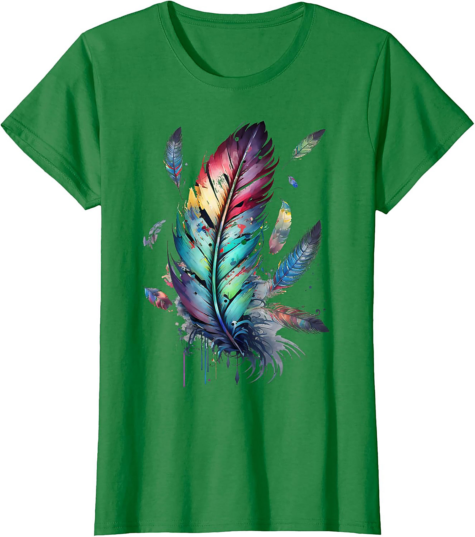 Colorful feathers boho style, bird, Native Americans, symbol T-Shirt