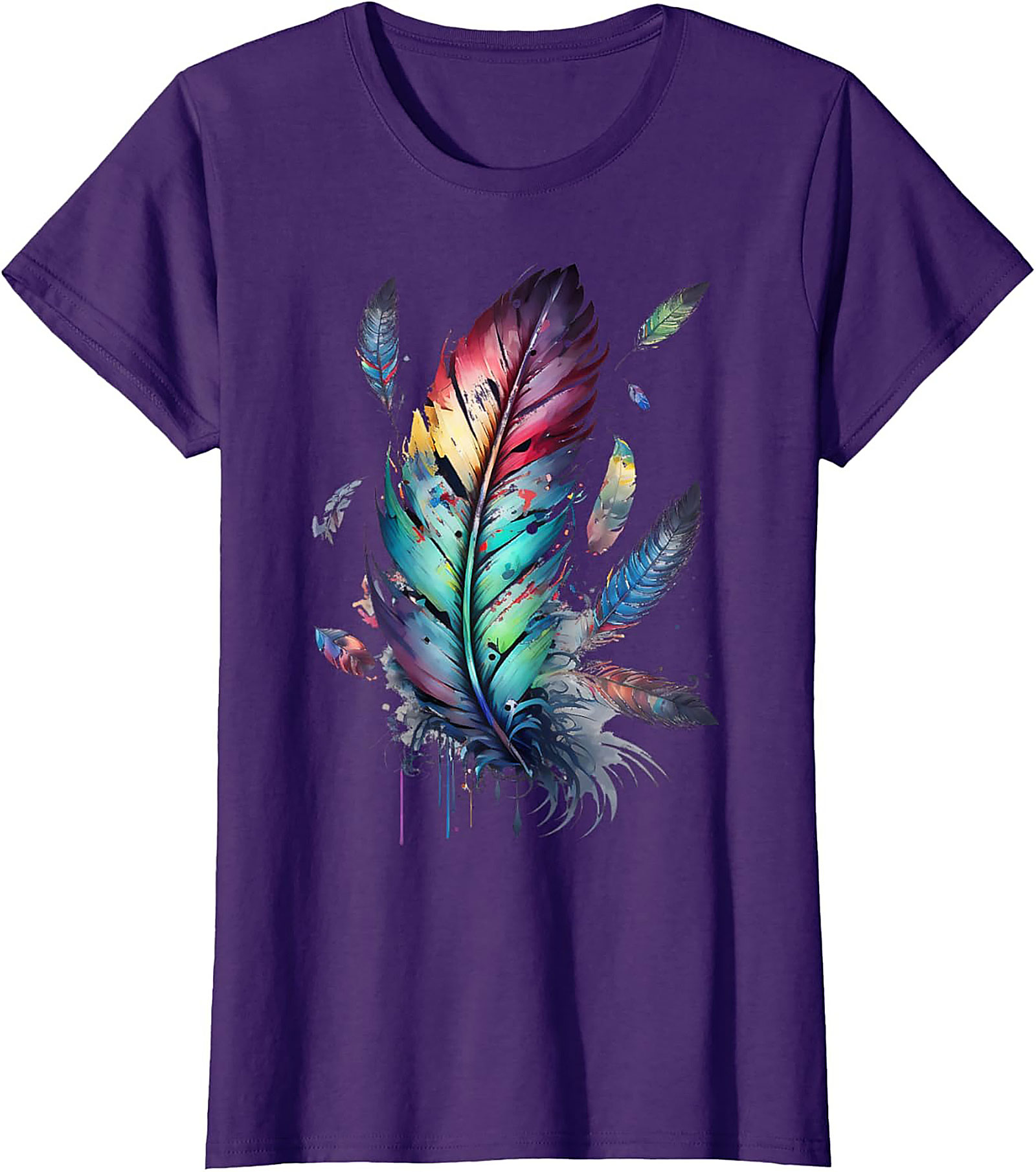 Colorful feathers boho style, bird, Native Americans, symbol T-Shirt