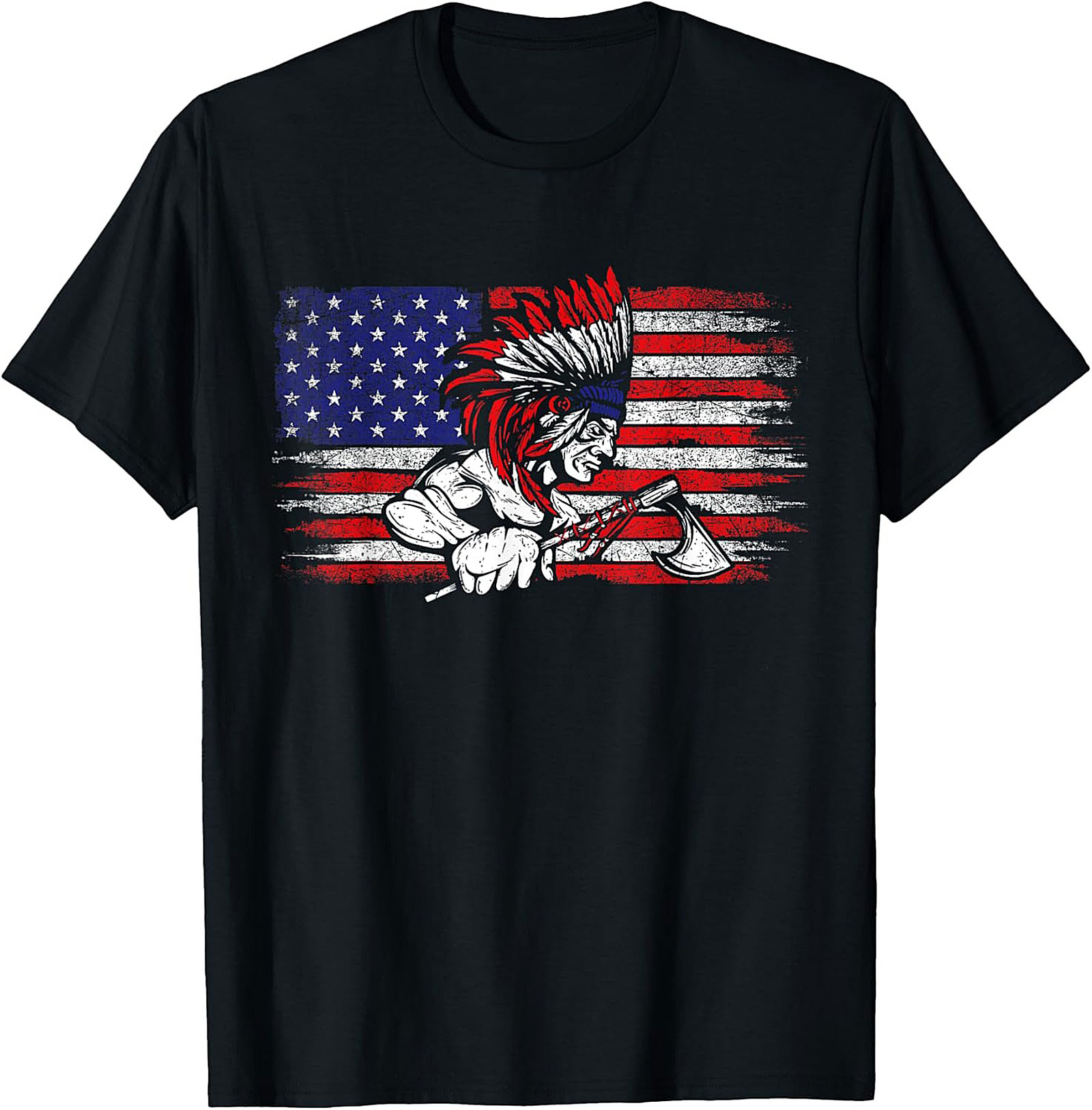 Native American Warrior T-Shirt Indigenous Flag Graphic Tee