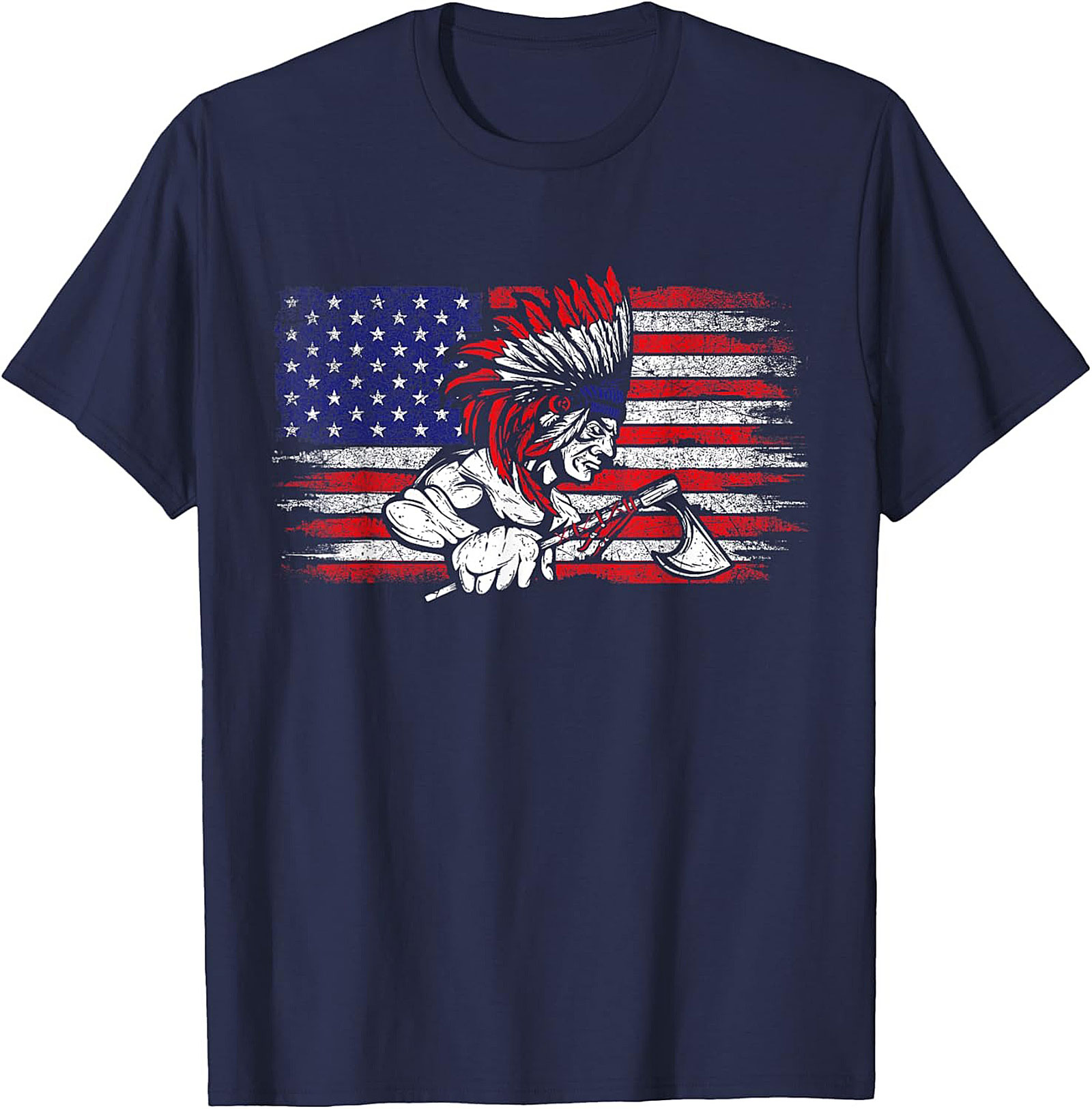 Native American Warrior T-Shirt Indigenous Flag Graphic Tee