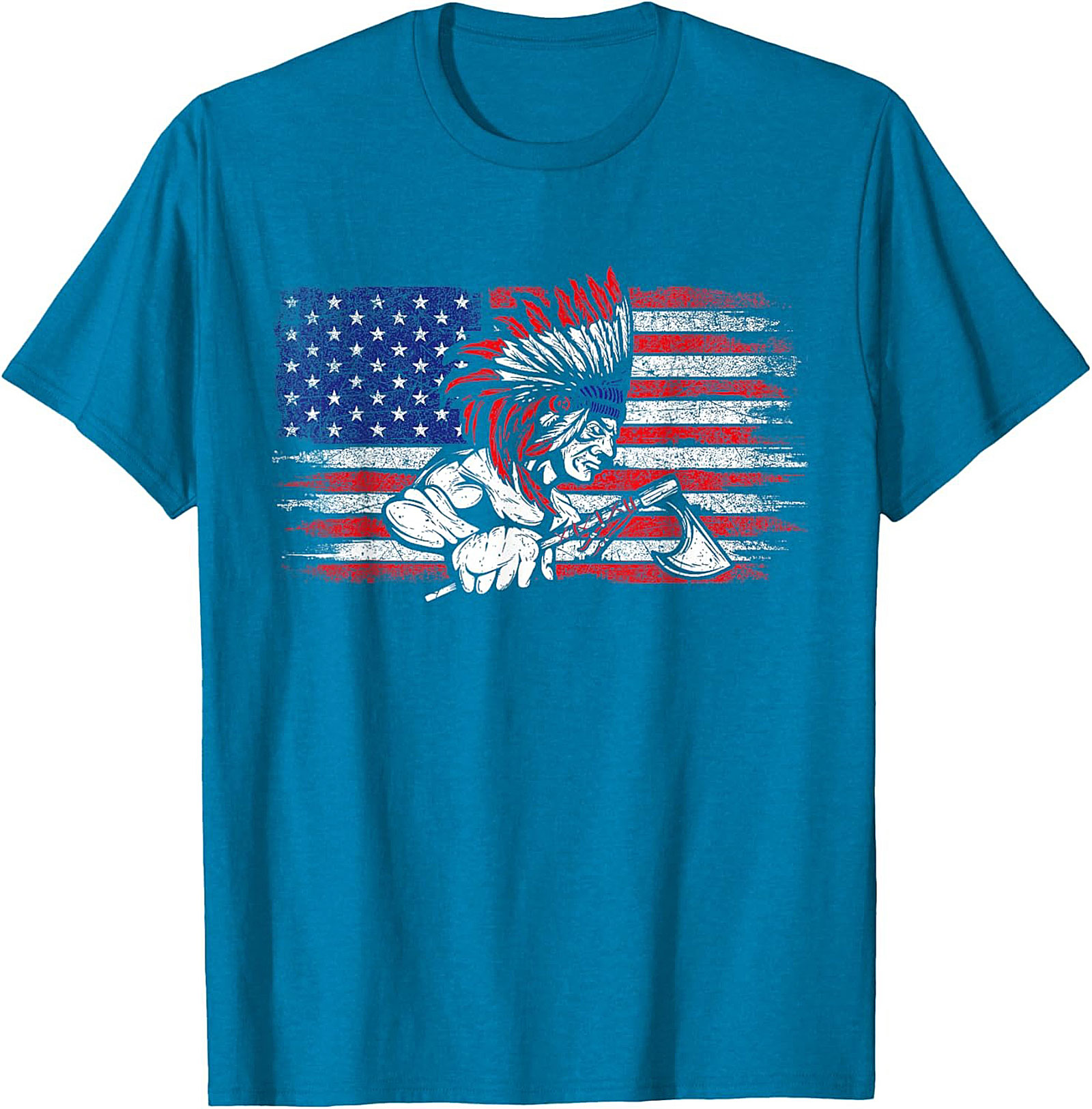 Native American Warrior T-Shirt Indigenous Flag Graphic Tee